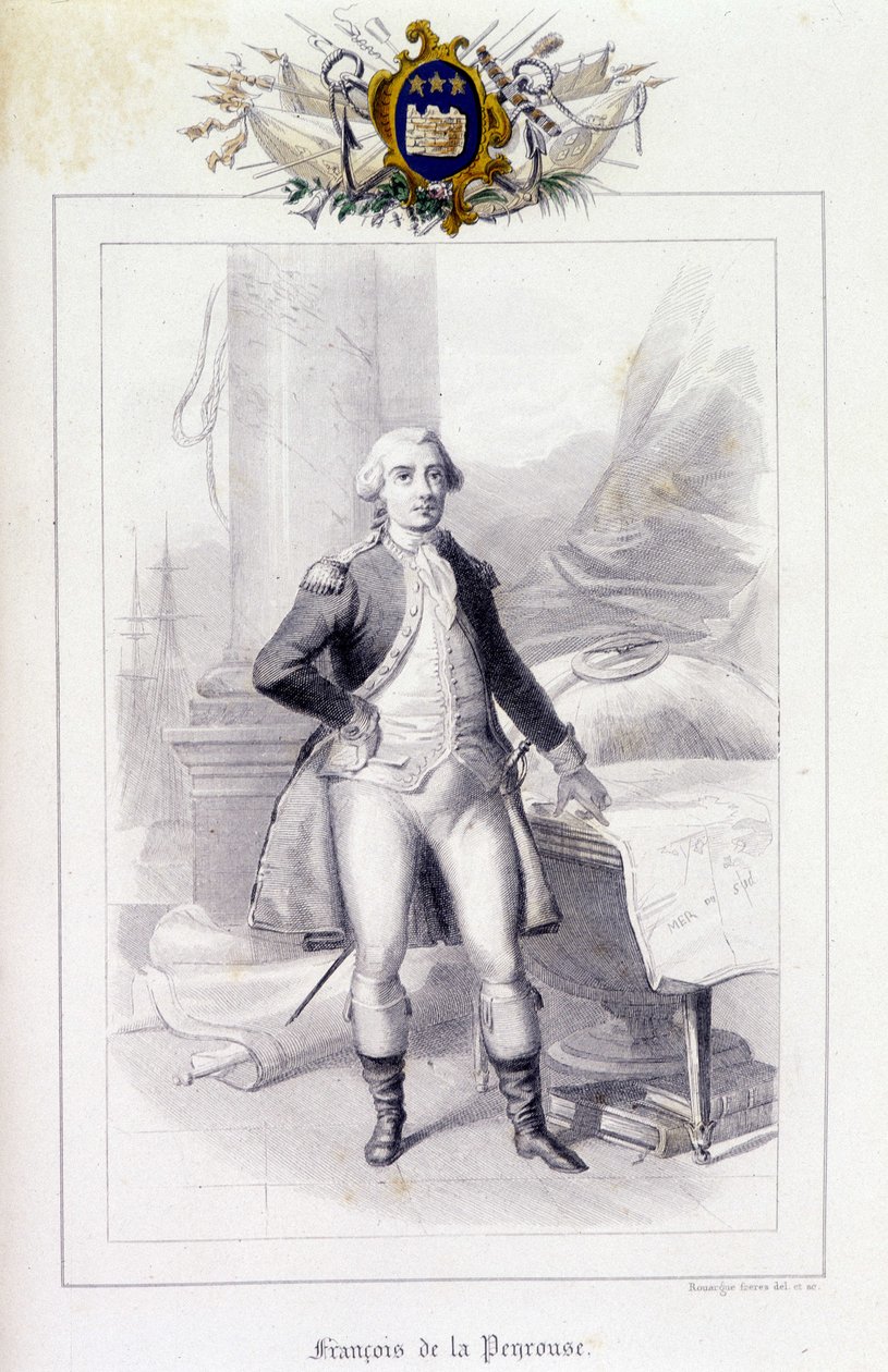 Portræt af Jean-Francois Galaup, Comte de La Perouse (Jean Francois Laperouse af French School