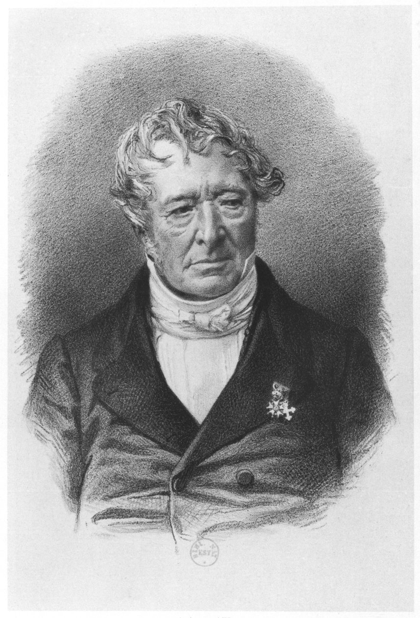 Portræt af Jean-Jacques Champollion (1778-1867) kaldet Champollion-Figeac, trykt af Lemercier & Co af French School