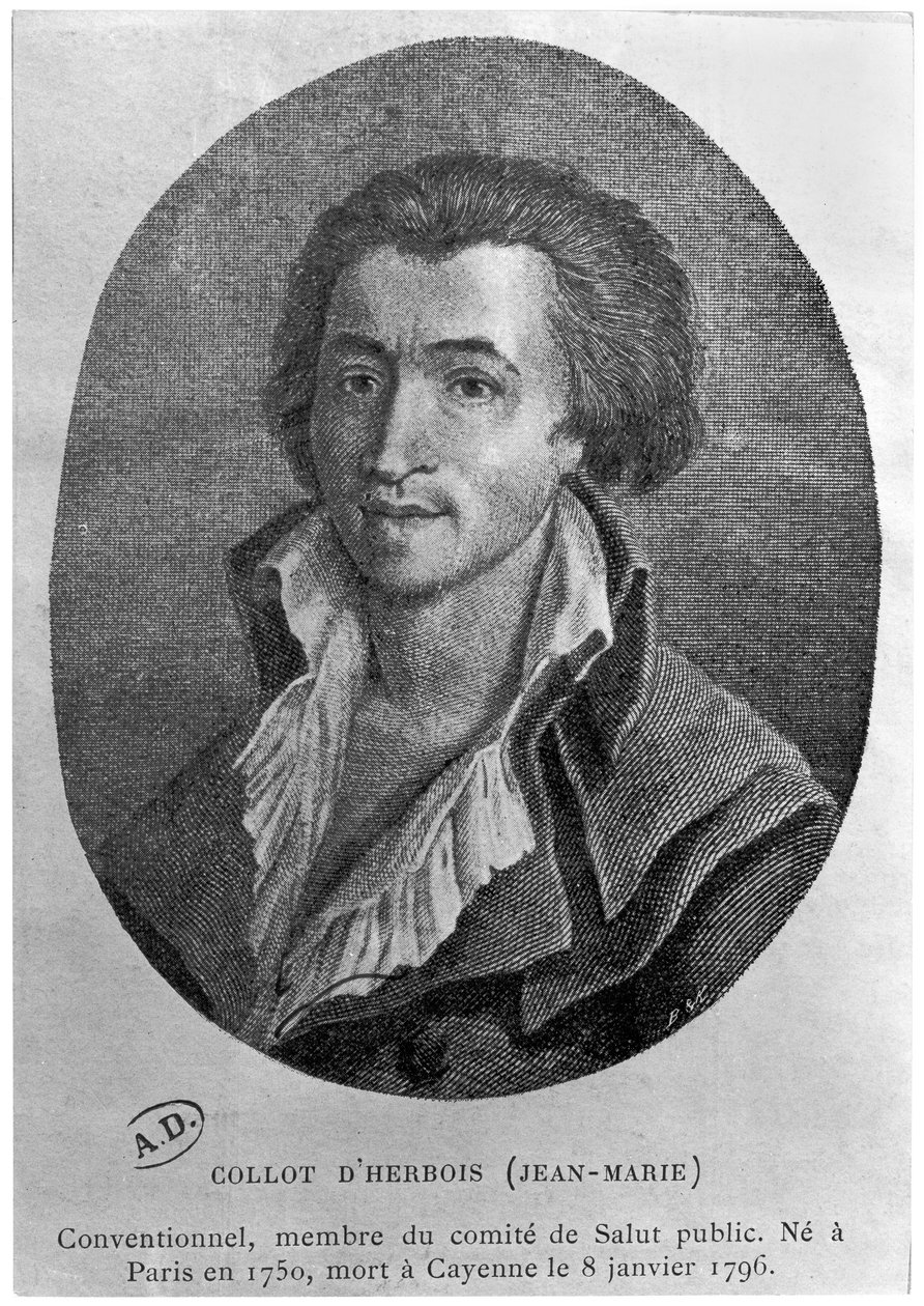 Portræt af Jean-Marie Collot dHerbois (1750-96) af French School