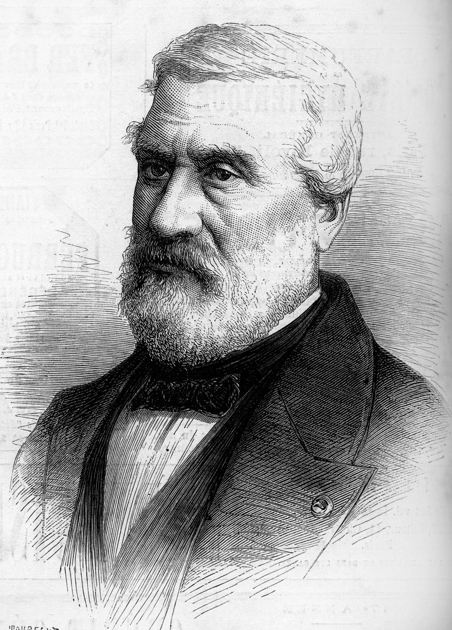 Portræt af Jean Antoine Theodore, Baron Gudin (1802-1880), fransk maler. Indgravering i "" Le Monde Illustré"" nr. 1206 af 8. april 1880. af French School