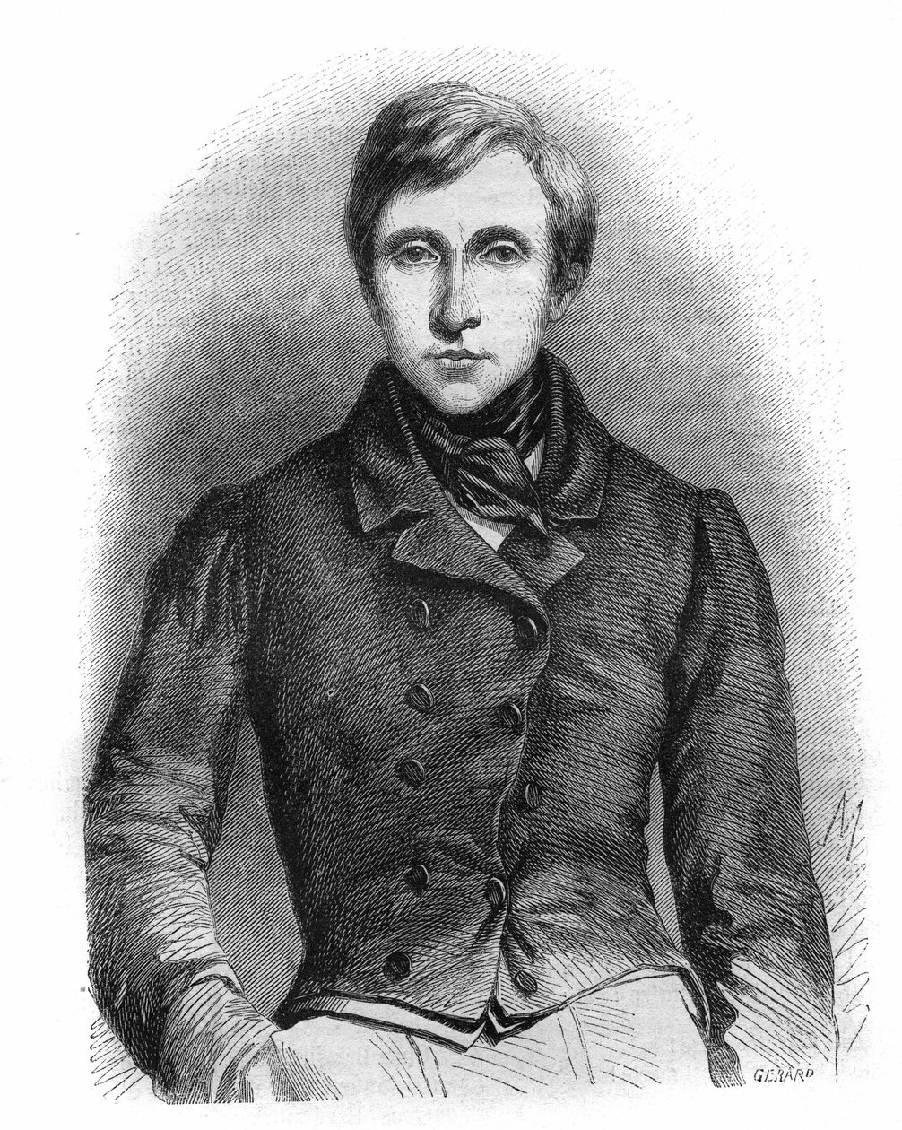 Portræt af Jean Auguste Pelage Brizeux (1803-1858), fransk digter. af French School