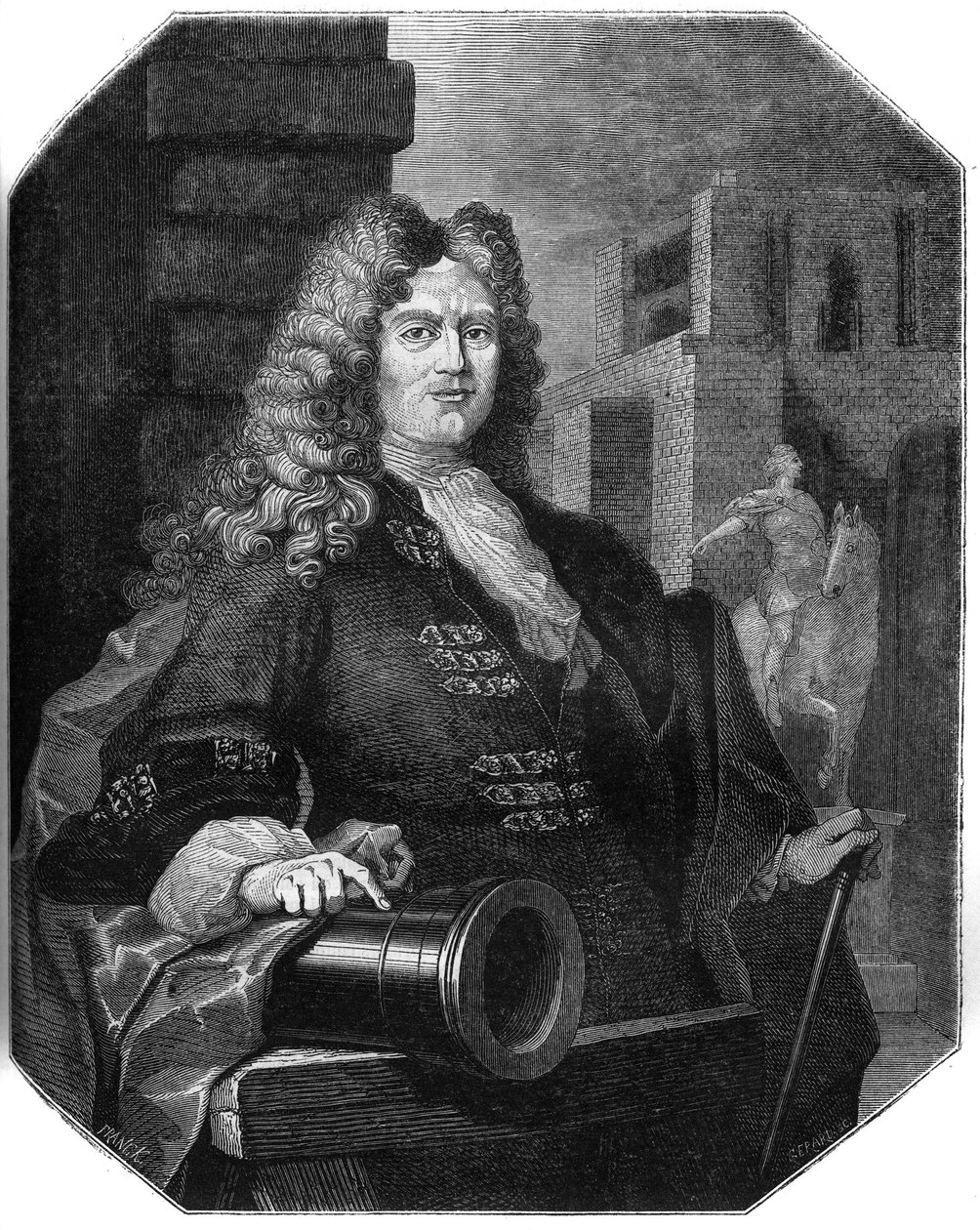 Portræt af Jean Balthazar Keller (1638-1702), schweizisk guldbærer og grundlægger. af French School
