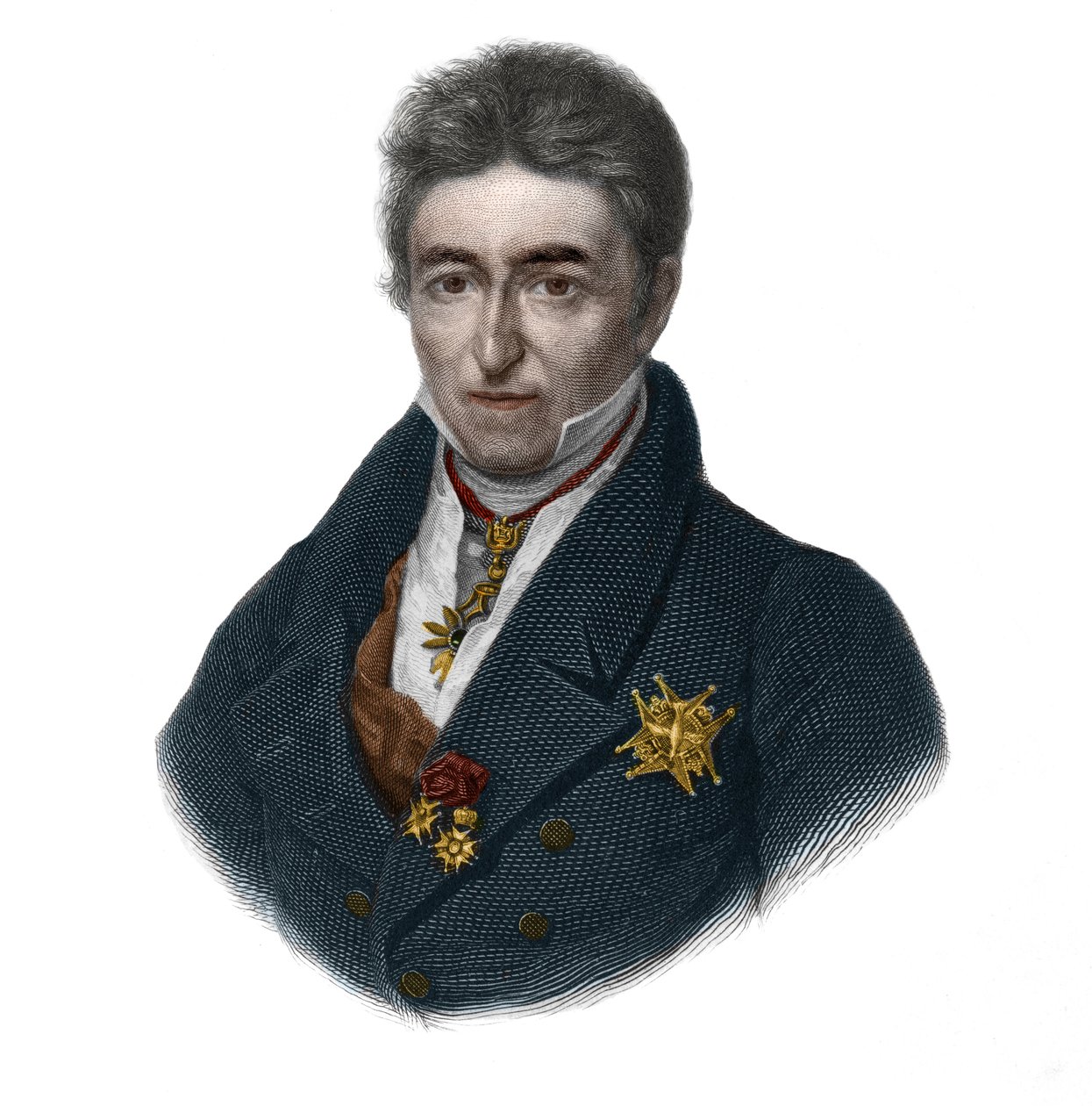 Portræt af Jean Baptiste (Jean-Baptiste), Comte de Villele (1773-1854), fransk politiker. i "" LIBRE DES SPORERS"" af Louis de Cormenin Timon. 1842. Privat samling. af French School