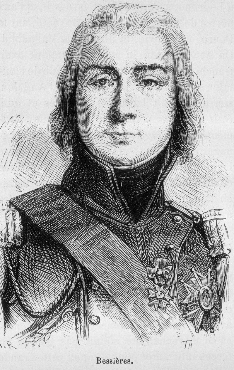 Portræt af Jean Baptiste Bessières, hertug af Istrien, marskal af Frankrig (1768 - 1813), dræbt på tærsklen til slaget ved L¿tzen - i "The History of France" af Henri Martin af French School