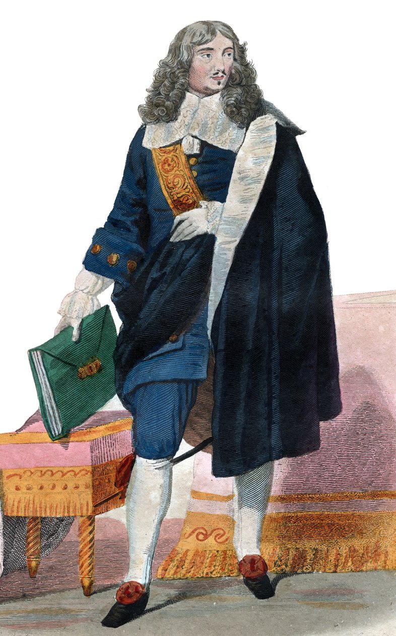 Portræt af Jean Baptiste Colbert (1619-1683), fransk politiker. af French School