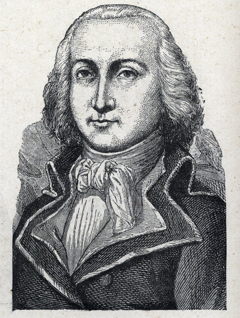 Portræt af Jean Baptiste Cyrus Adelaide de Timbrune de Thiembronne dit Valencia, greve af Valencia og general for den franske revolution (1757-1822). Stik fra 1889. Privat samling. af French School
