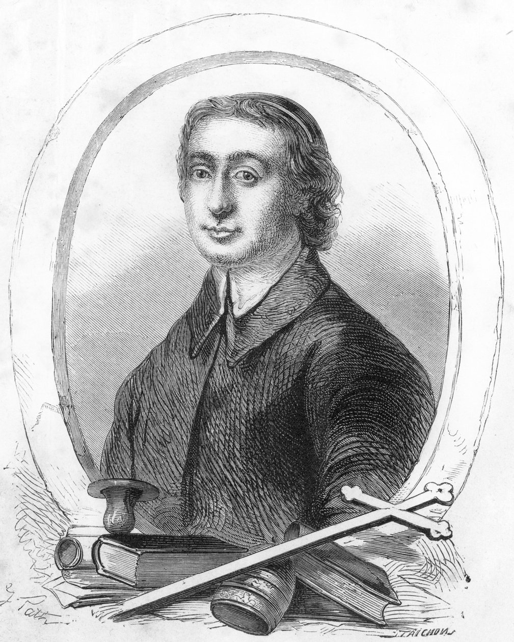 Portræt af Jean Baptiste Massillon (1663-1742) (stik) af French School