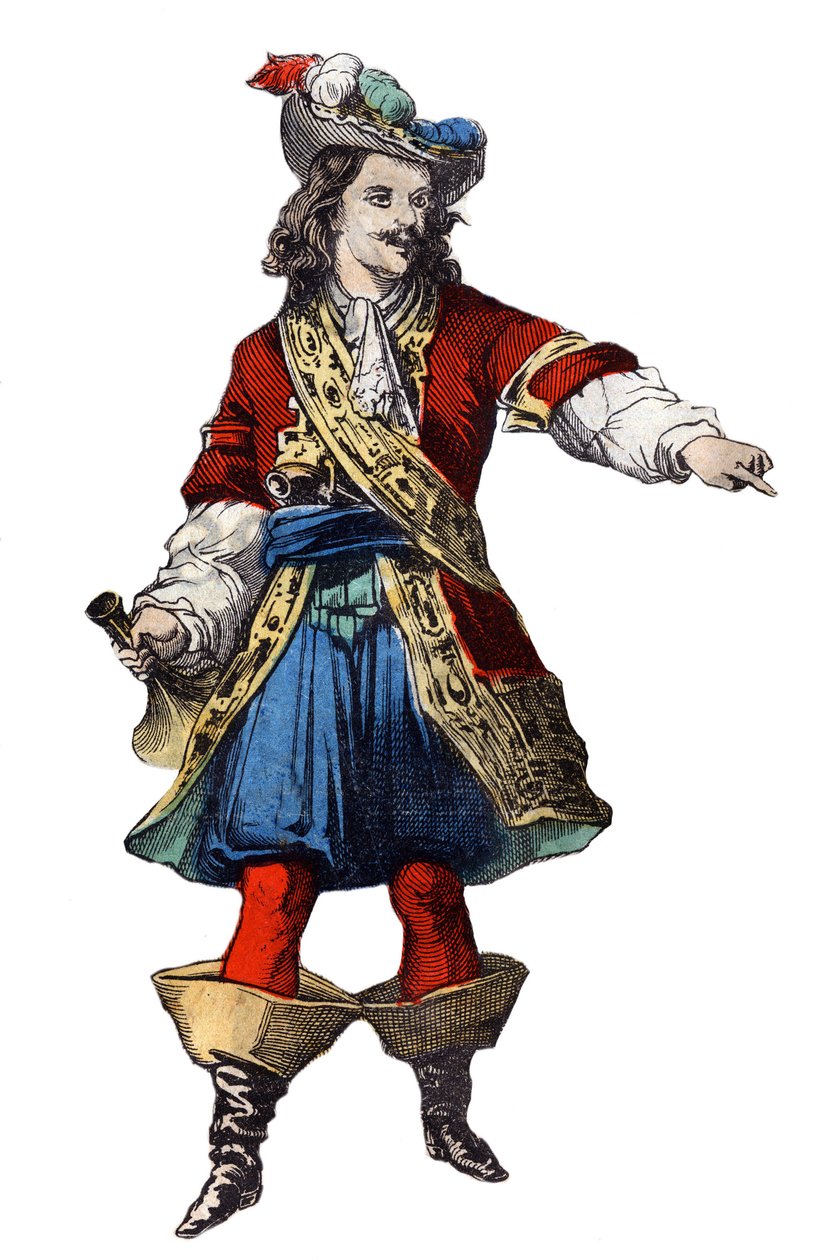Portræt af Jean Bart (1650 - 1702), fransk kaper. Epinal billeddannelse fra slutningen af det 19. århundrede. af French School