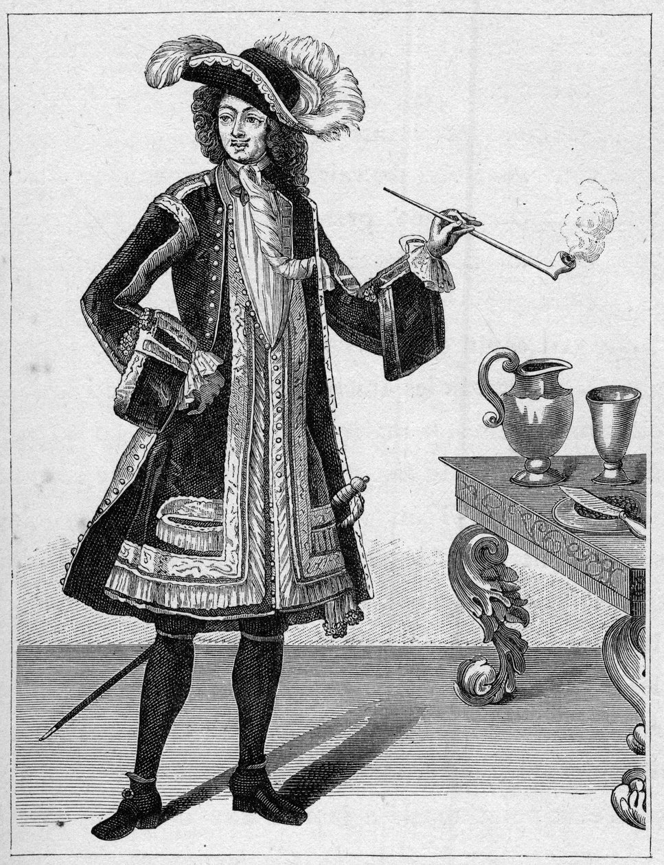 Portræt af Jean Bart (1651-1702), fransk kaper. Gravering i "La Marine et les kolonier: handel" af French School