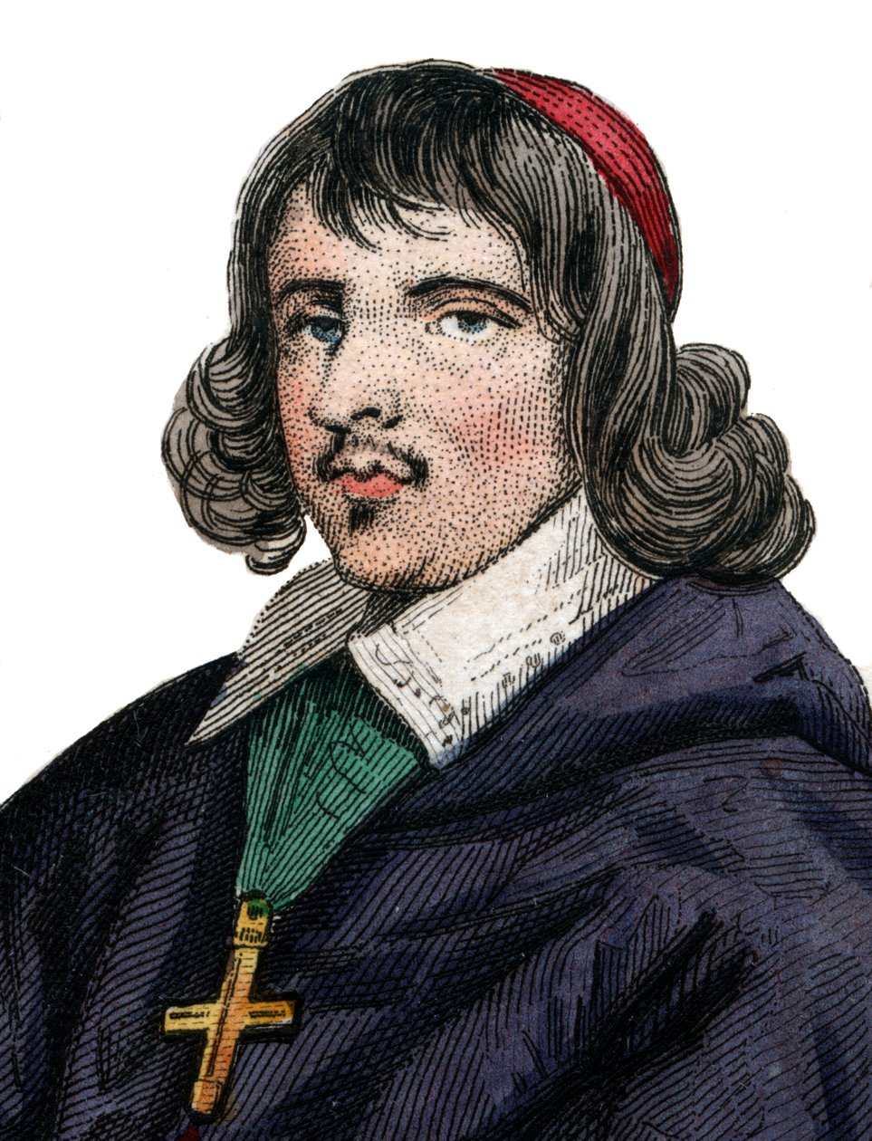 Portræt af Jean Francois Paul de Gondi (Gondy) (1614-1679), kardinal de Retz, fransk coadjutor biskop. af French School