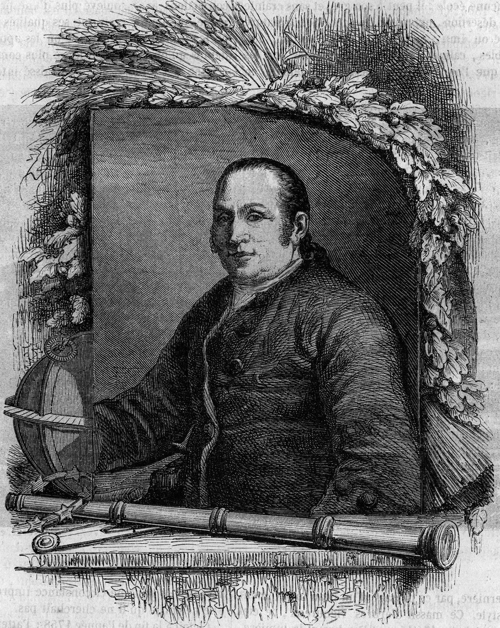 Portræt af Jean George (Johann Georg) Palitzsch (1723-1788), tysk astronom. Gravering i "Le Magasin maleriske" af French School