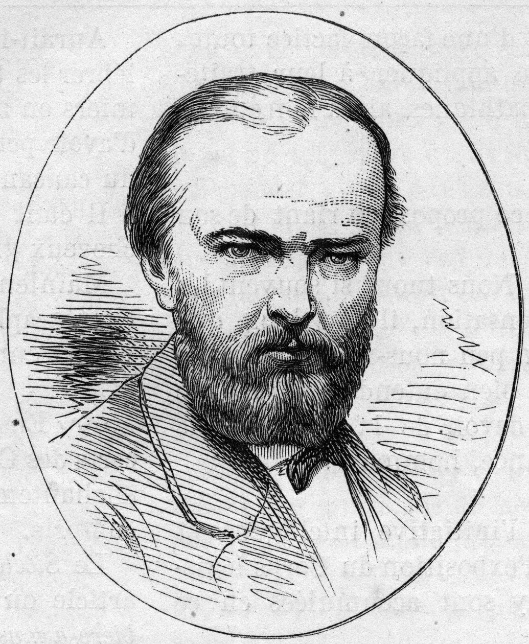 Portræt af Jean Jacques Henner (1829-1905), fransk maler. Indgravering i "" Le Monde Illustré"" nr. 890 af 2. maj 1874. af French School