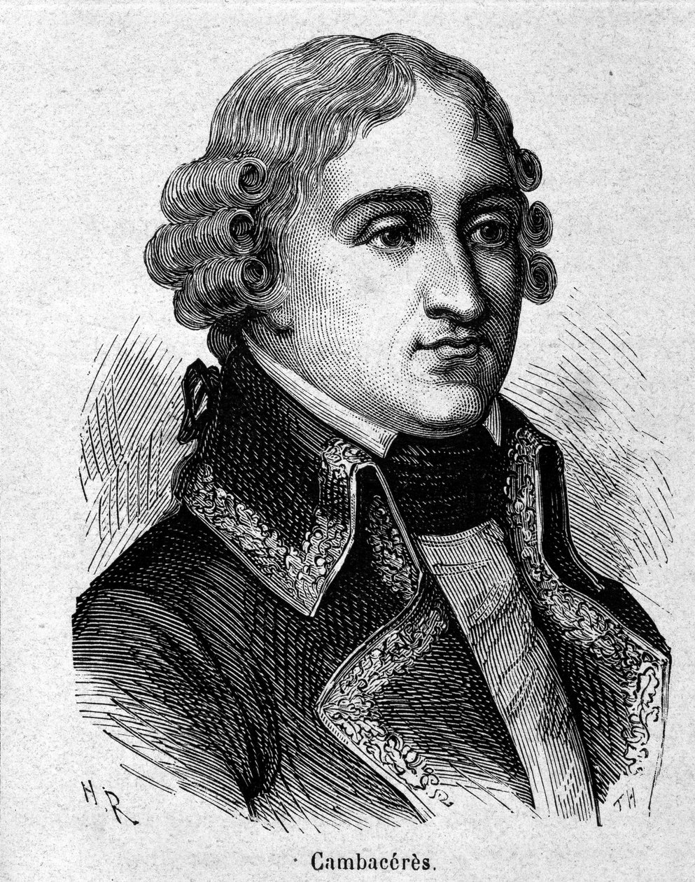 Portræt af Jean Jacques Régis de Cambacérès, hertug af Parma, fransk jurist og politiker (1753-1824) - gravering - i "" L
