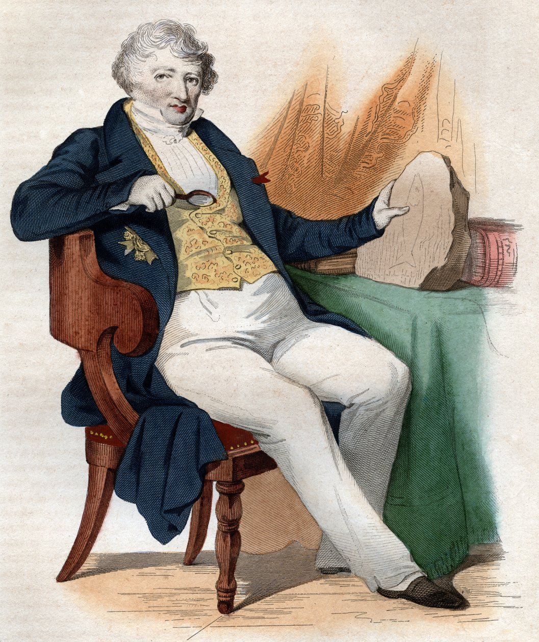 Portræt af Jean Leopold Nicolas Frederic Cuvier kendt som Georges Cuvier (1769-1832), fransk naturforsker og zoolog. af French School