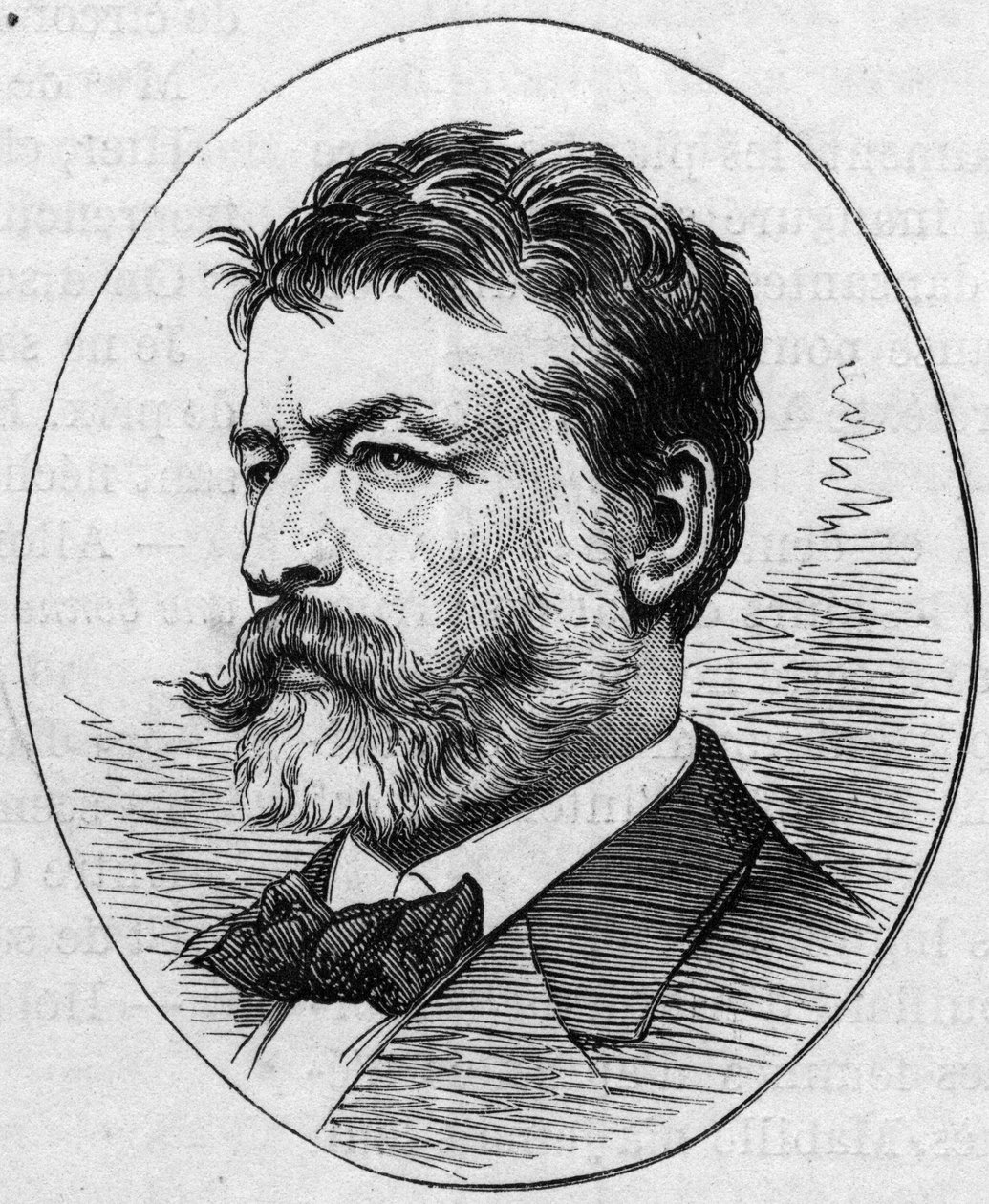 Portræt af Jean Louis Ernest Meissonnier (1815-1891), fransk maler. Indgravering i "" Le Monde Illustré"" nr. 890 af 2. maj 1874. af French School