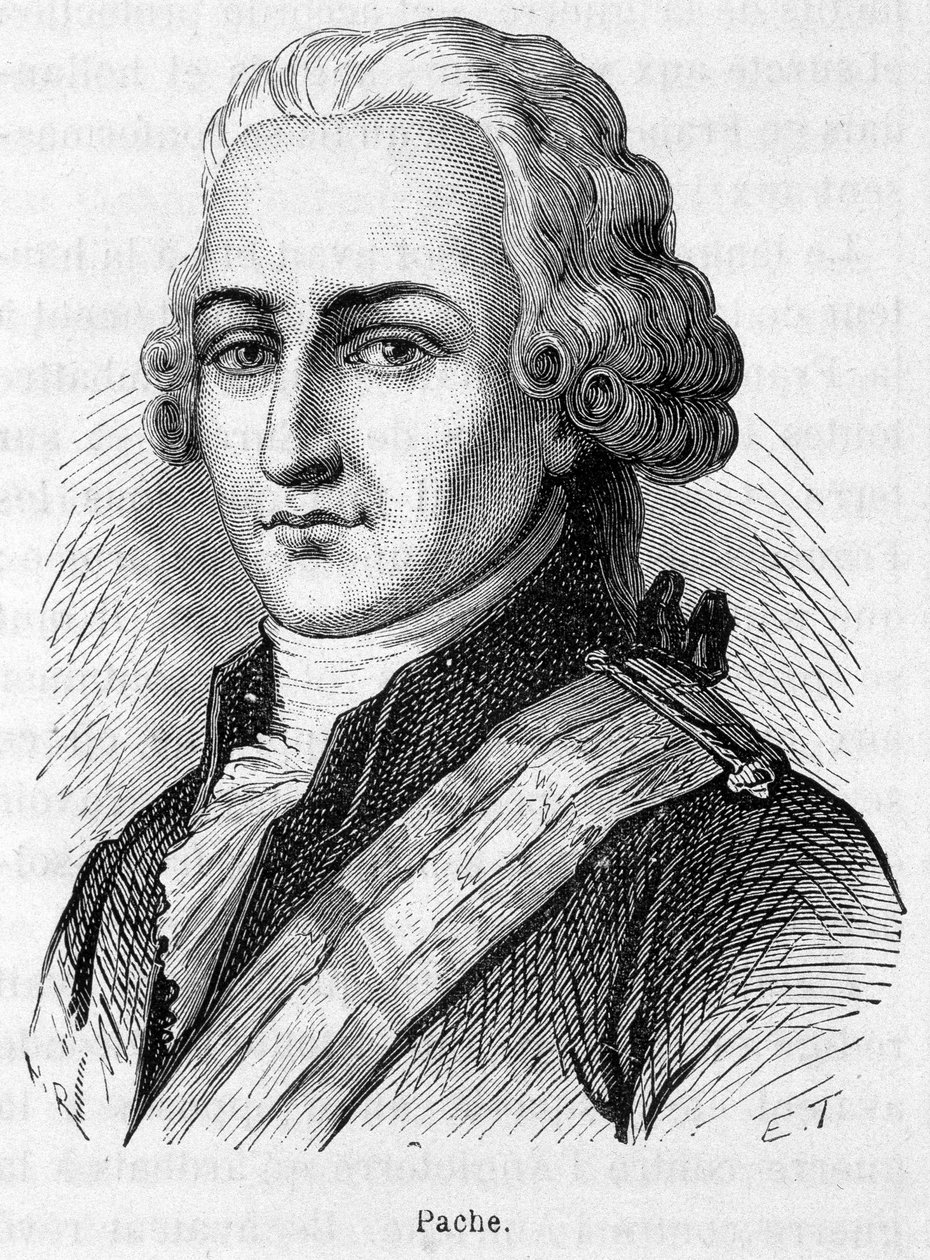 Portræt af Jean Nicolas Pache (1746-1823), fransk politiker, der indgraverede på offentlige monumenter den franske republiks motto: "Liberté, Egalité Fraternité"" - gravering af French School