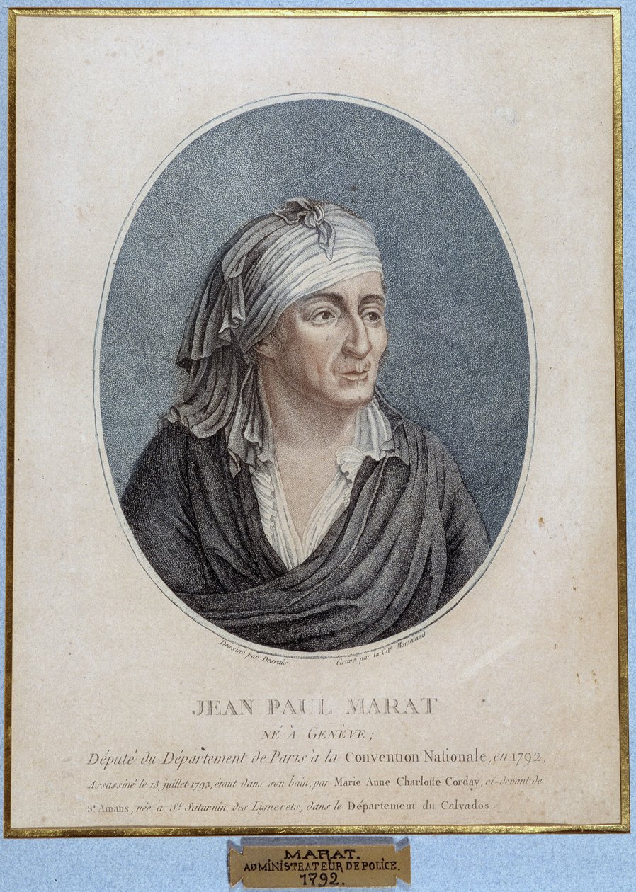 Portræt af Jean Paul Marat (1743-1793), fransk læge, publicist og politiker af French School