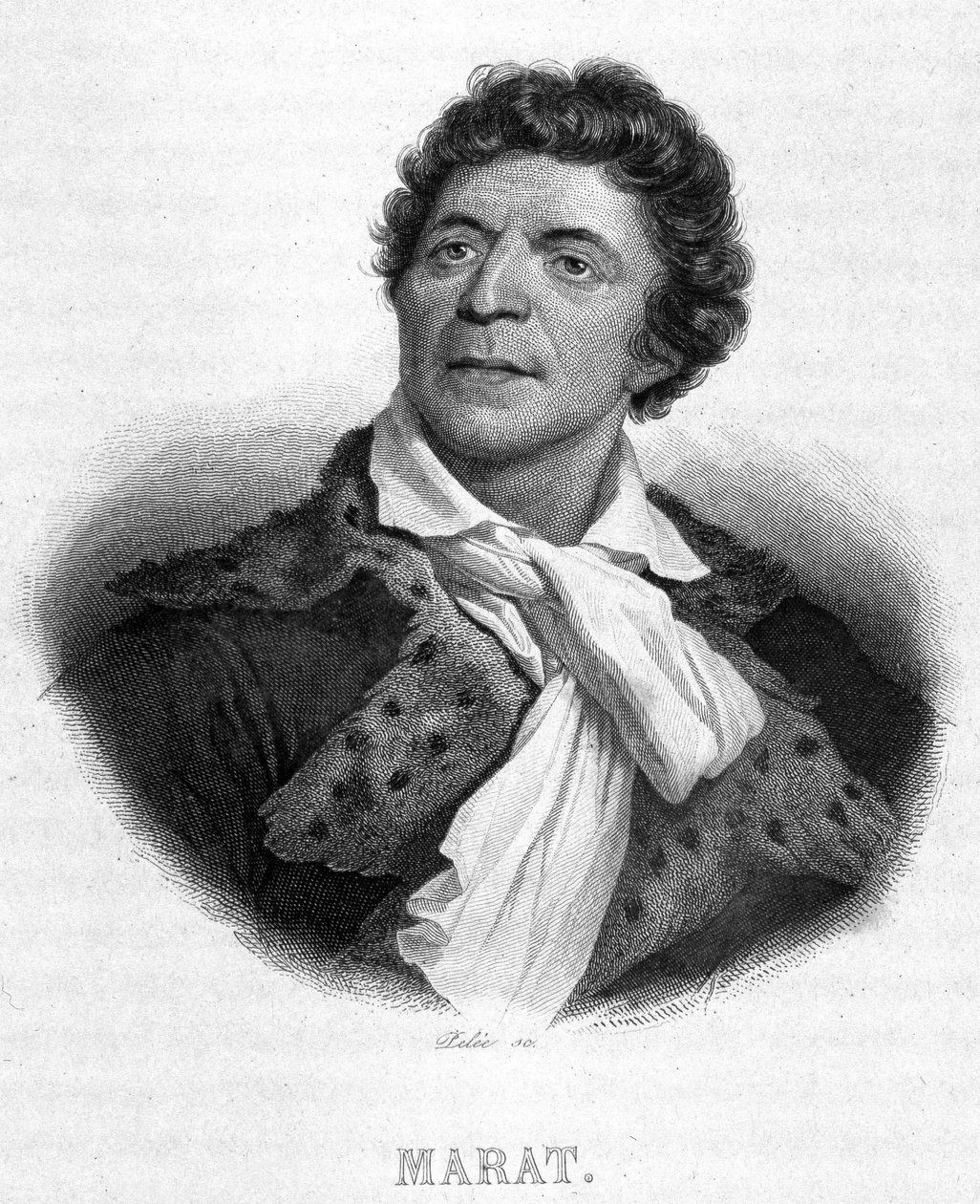Portræt af Jean Paul Marat (1743 - 1793) - i "" Revolution francaise"" af Thiers. 19. århundrede af French School