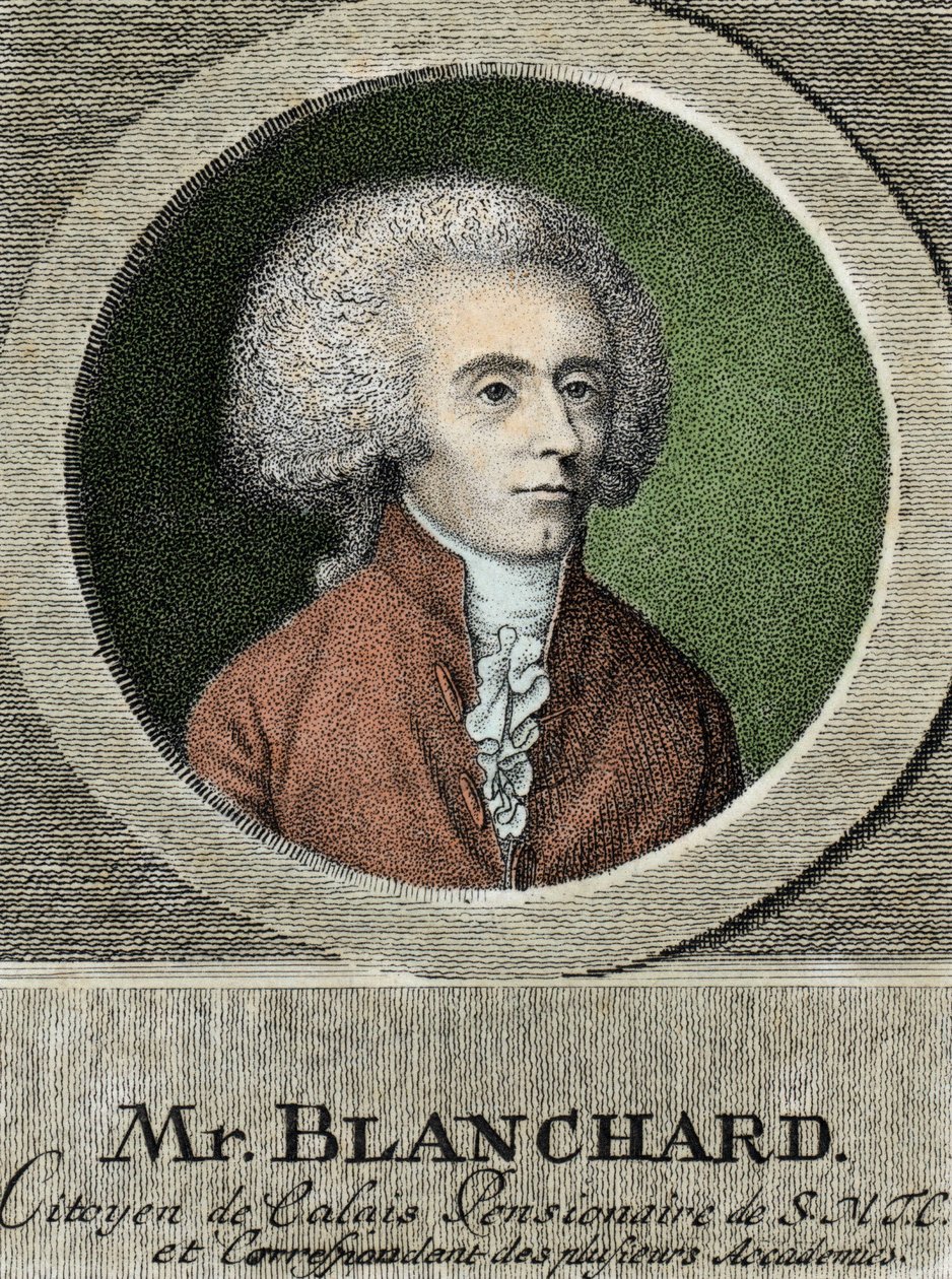Portræt af Jean Pierre (Jean-Pierre) Blanchard (1753-1809), fransk aeronaute. af French School