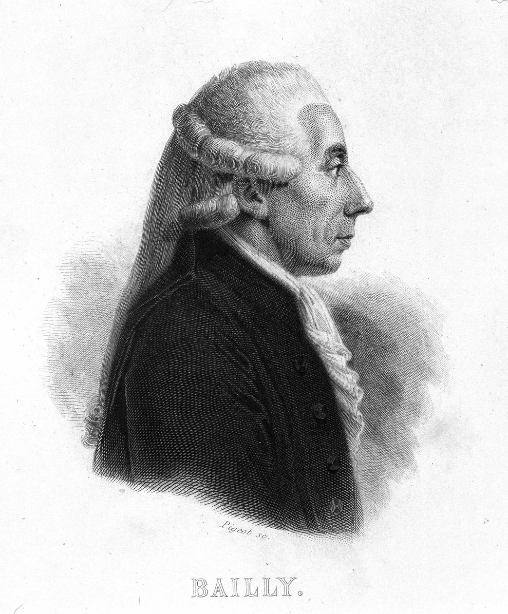 Portræt af Jean Sylvain Bailly (1736 - 1793) - i "" Revolution francaise"" af Thiers. 19. århundrede af French School