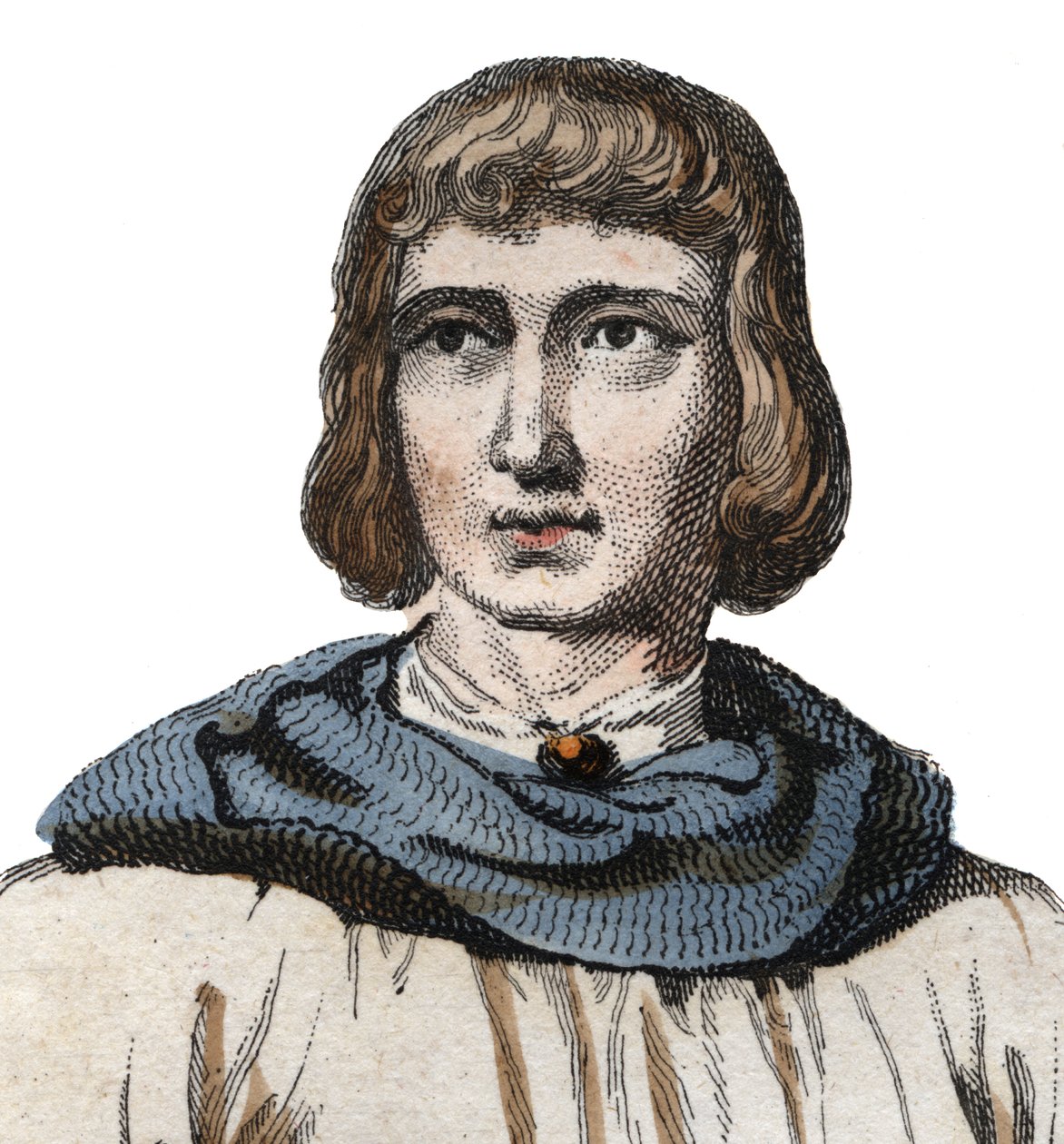 Portræt af Jean de Joinville (1225-1317), kronikør af middelalderens Frankrig. af French School