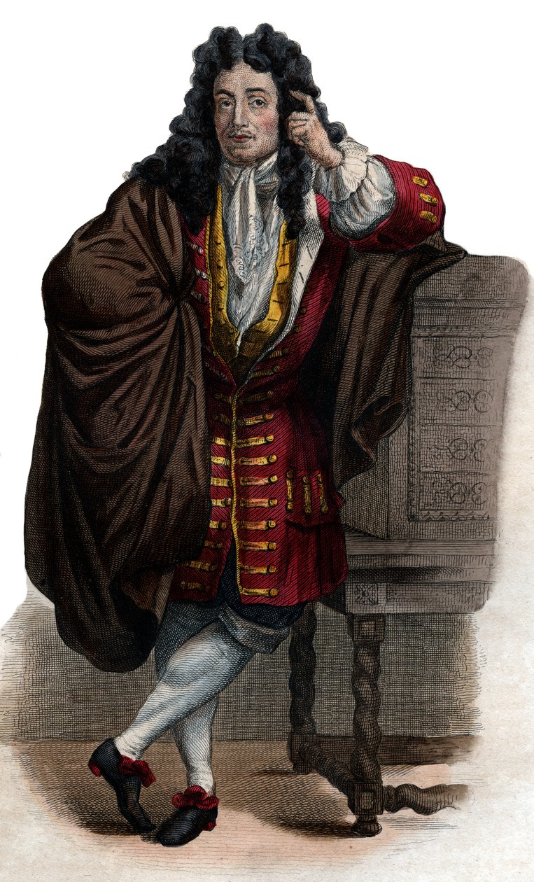 Portræt af Jean de La Bruyere (Labruyere) (1645-1696), fransk essayist og moralist. af French School