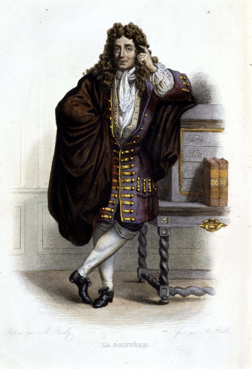Portræt af Jean de La Bruyere, fransk forfatter og moralist (1645-1696) i Ed. Mennechet, "" Le Plutarque francais"" af French School