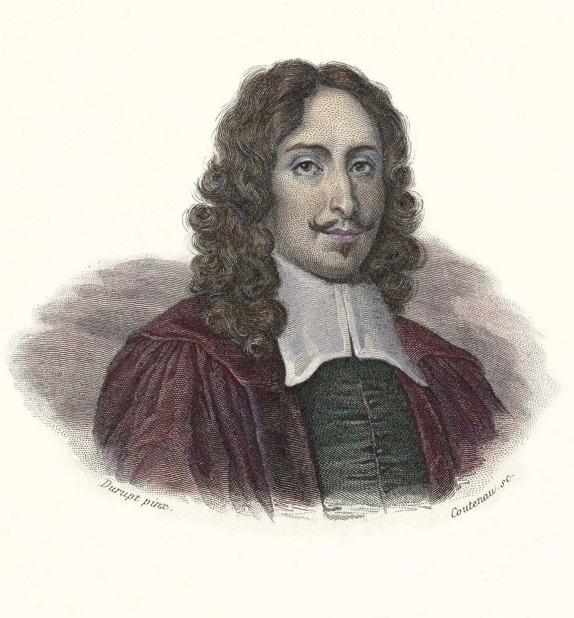 Portræt af Jean de Rotrou (1609 - 1650), fransk digter og dramatiker i "Portraits des Hommes Useful". af French School
