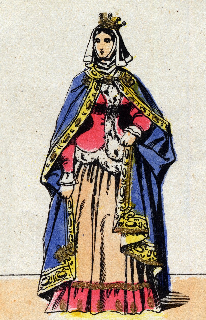 Portræt af Jeanne de Boulogne Woman af Philip V den Lange (1294 - 1322) af French School