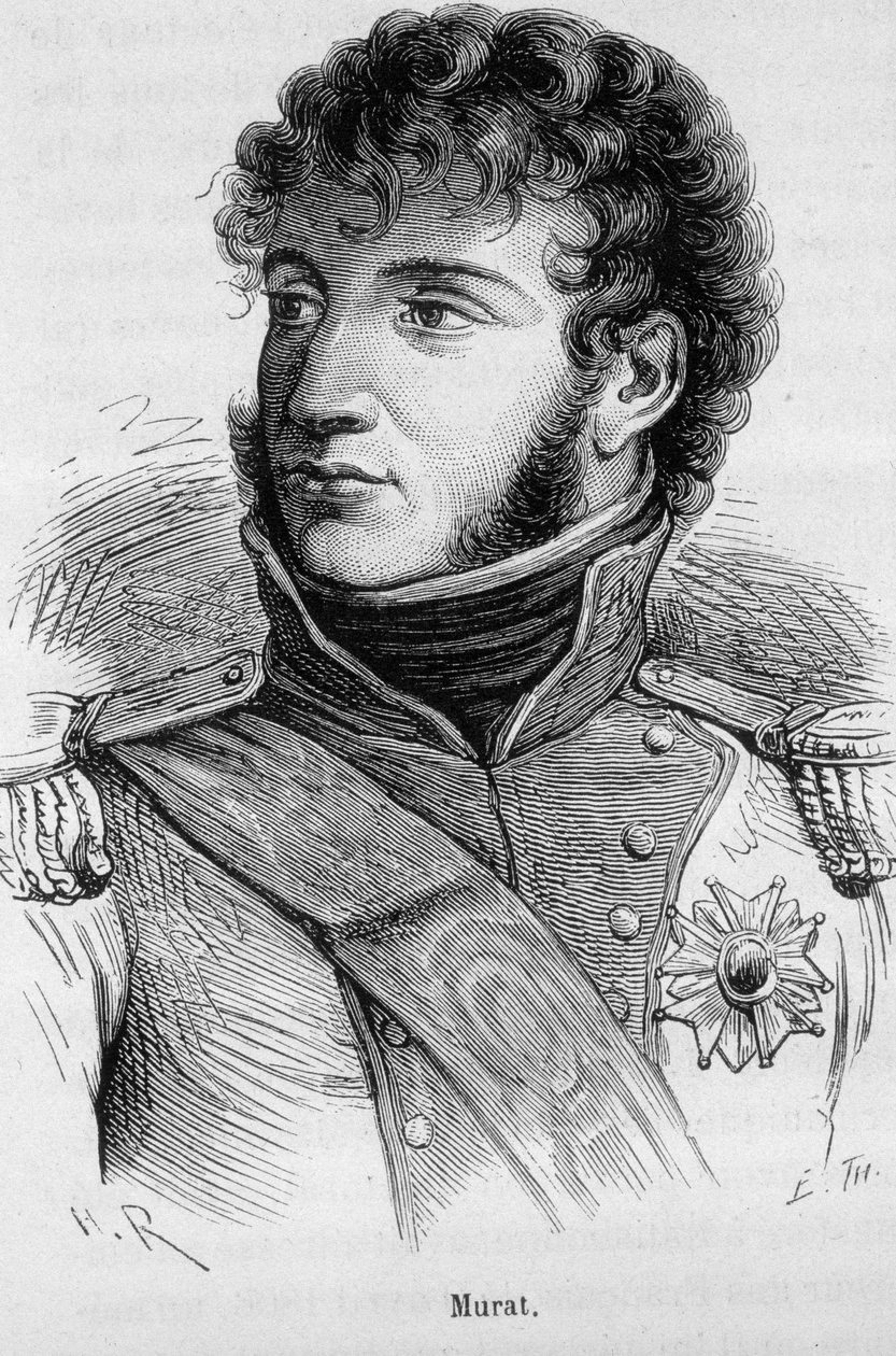 Portræt af Joachim Murat (1767 - 1815) - i "" The History of France"" af Henri Martin af French School