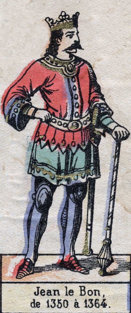 Portræt af Johannes II af Frankrig, kendt som Johannes den Gode (1319-1364) (capetianernes dynasti). Illustration slutningen af det 19. århundrede. af French School