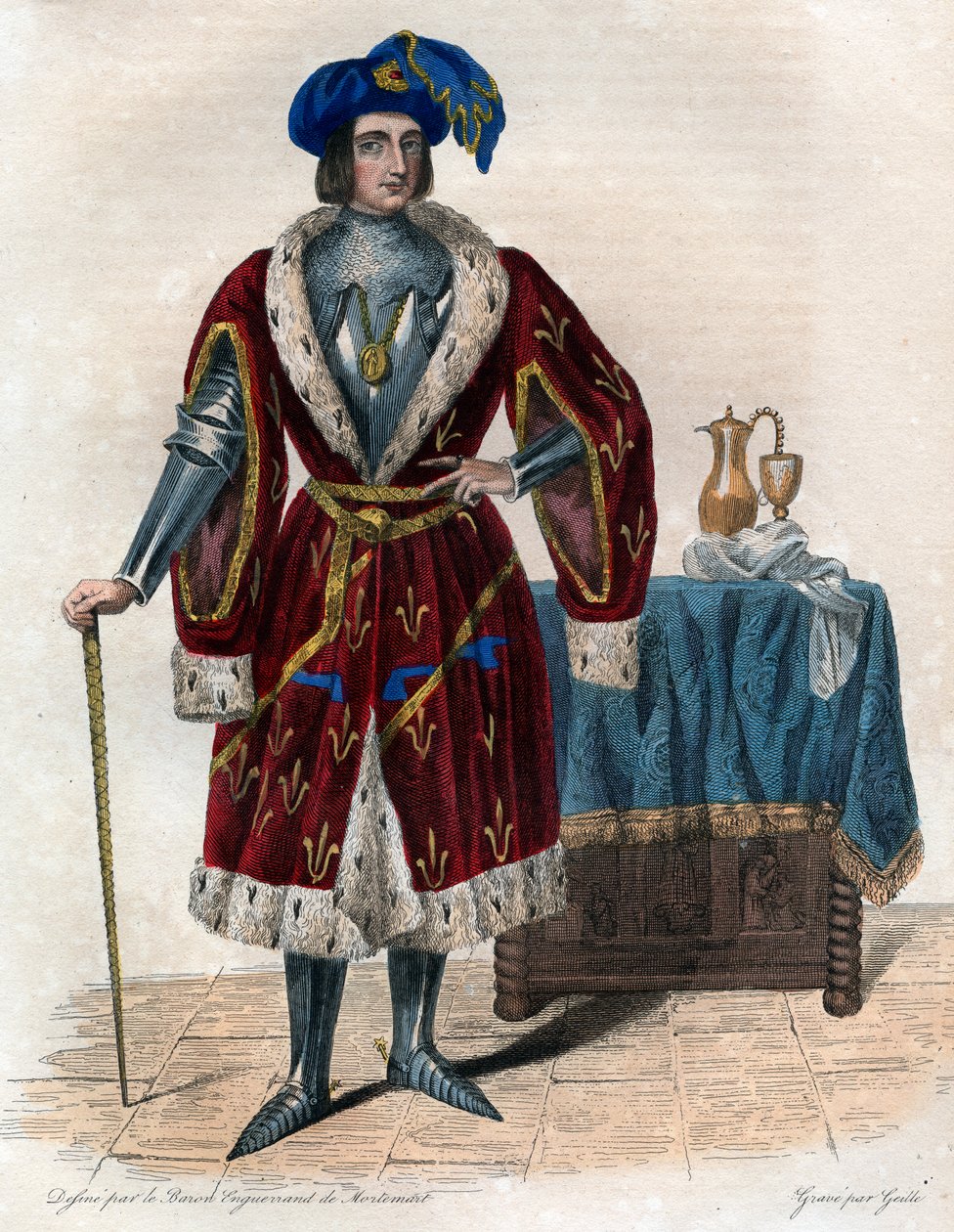 Portræt af John of Orleans, greve af Dunois (Bastard of Orleans) (1402-1468). af French School