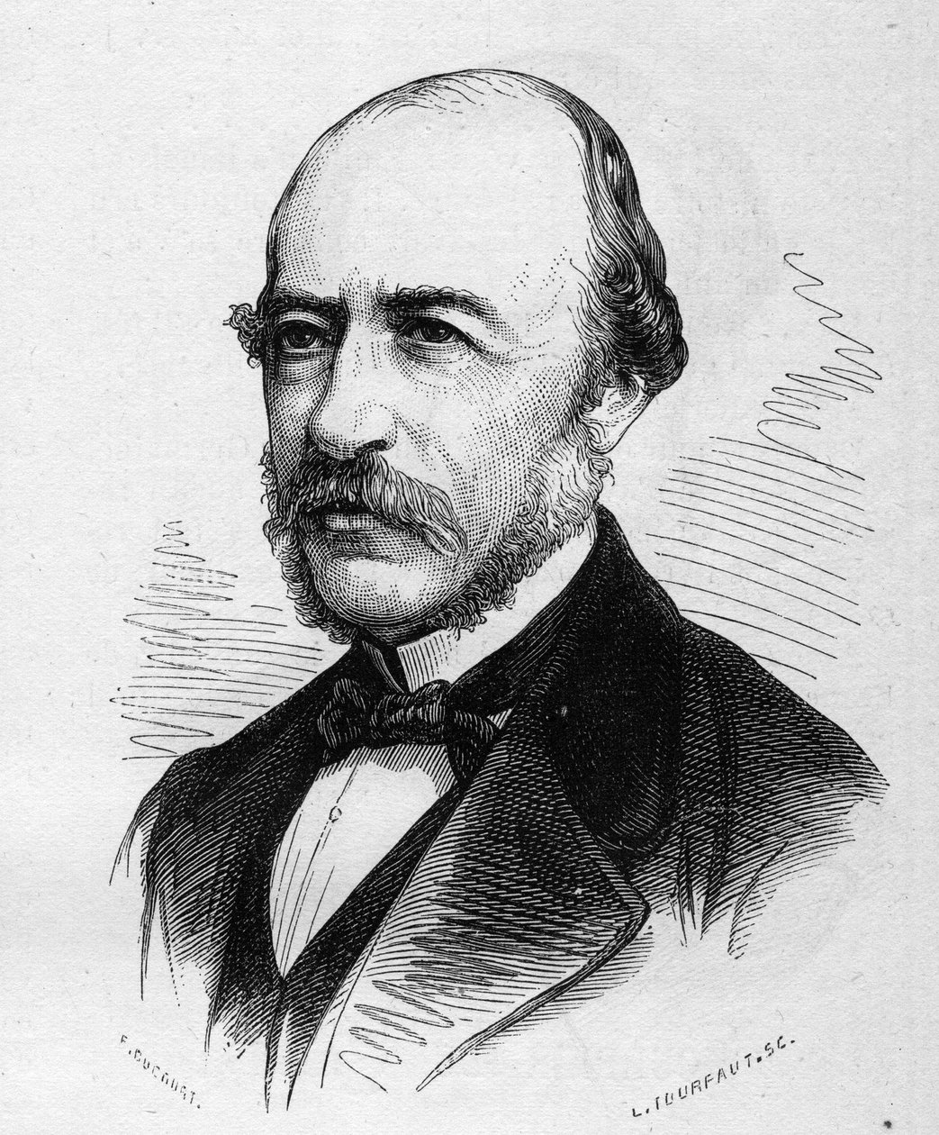 Portræt af Joseph Autran (1813-1877), fransk digter. Indgravering i "" Le Monde Illustré"" nr. 1040 af 17. marts 1877. af French School