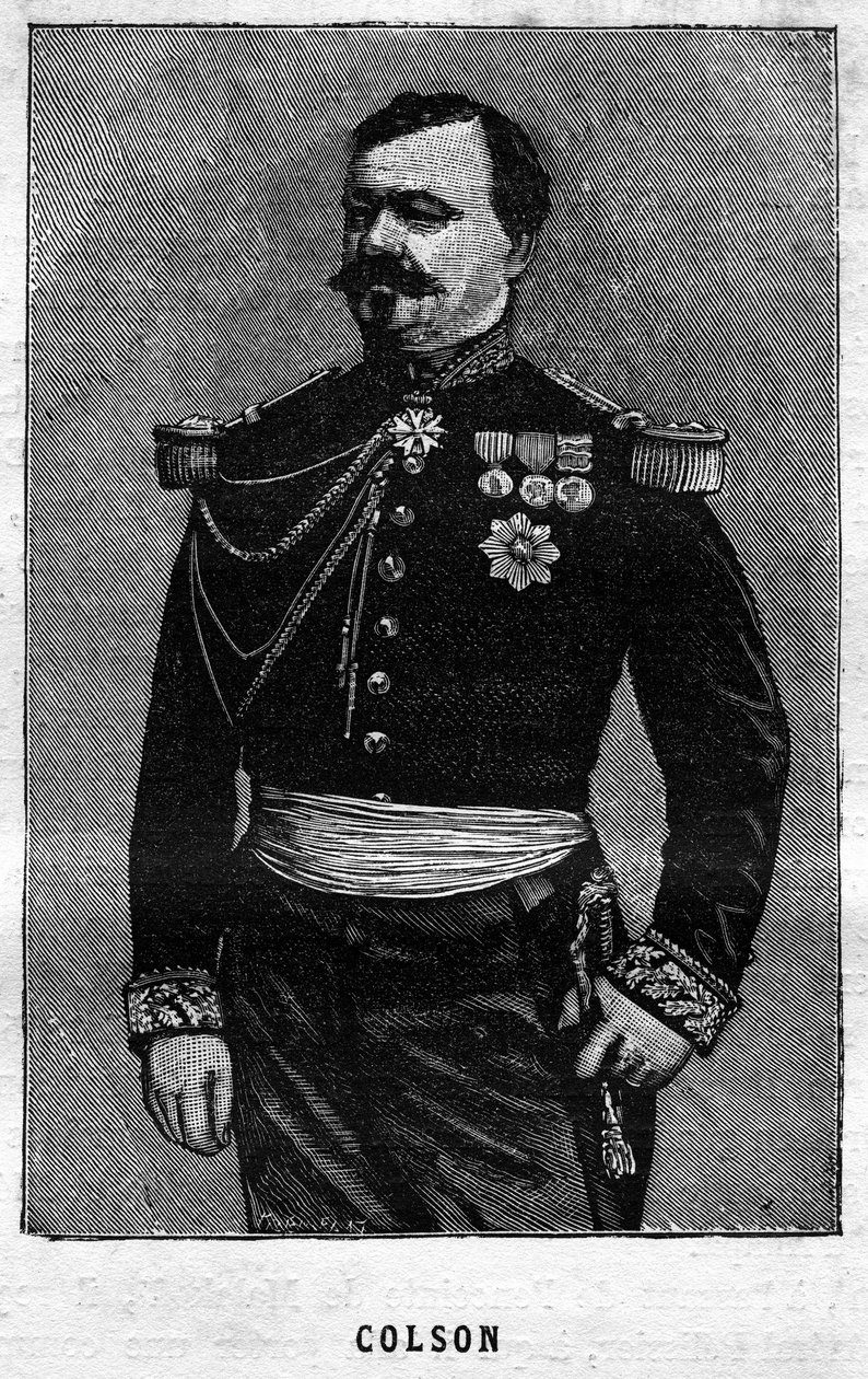 Portræt af Joseph Emile Colson (1821-1870), fransk general. Indgravering i “Les Illustrations De L