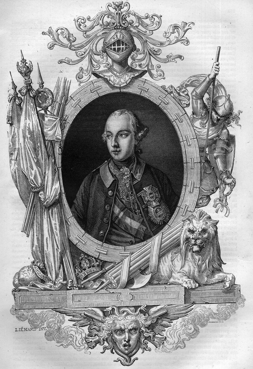 Portræt af Joseph II (1741-1790), kejser af Østrig Indgravering i "Histoire des Papes-King-Queen-and-Empereurs a travers les centuries"" af Maurice Lachatre af French School