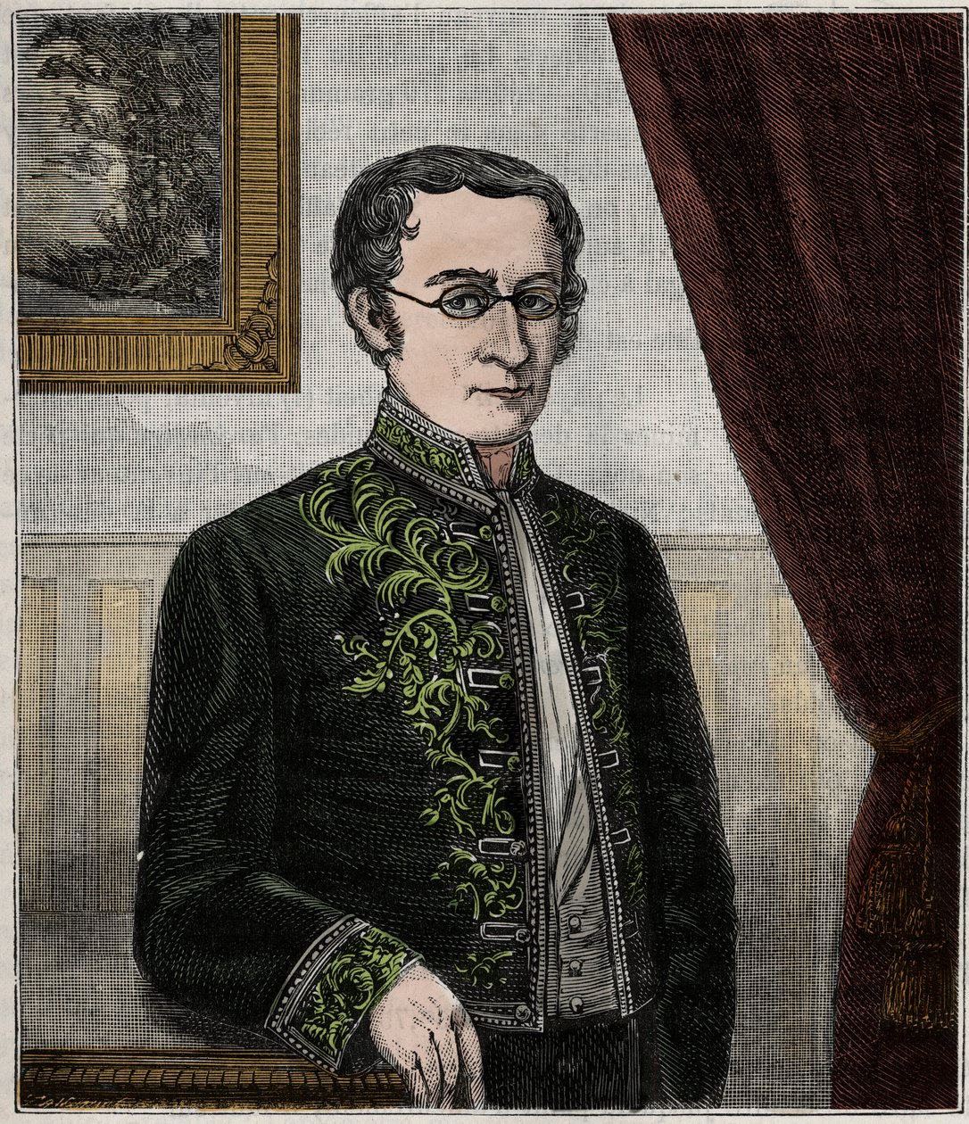 Portræt af Joseph Louis Gay-Lussac (1778-1850), fransk kemiker - Portræt af Louis-Joseph Gay-Lussac (Louis Joseph Gay Lussac) (1778-1850), fransk fysiker og kemiker - Indgravering i "Videnskaber gjort tilgængelige for alle - fysik og kemi populær” af Ale af French School