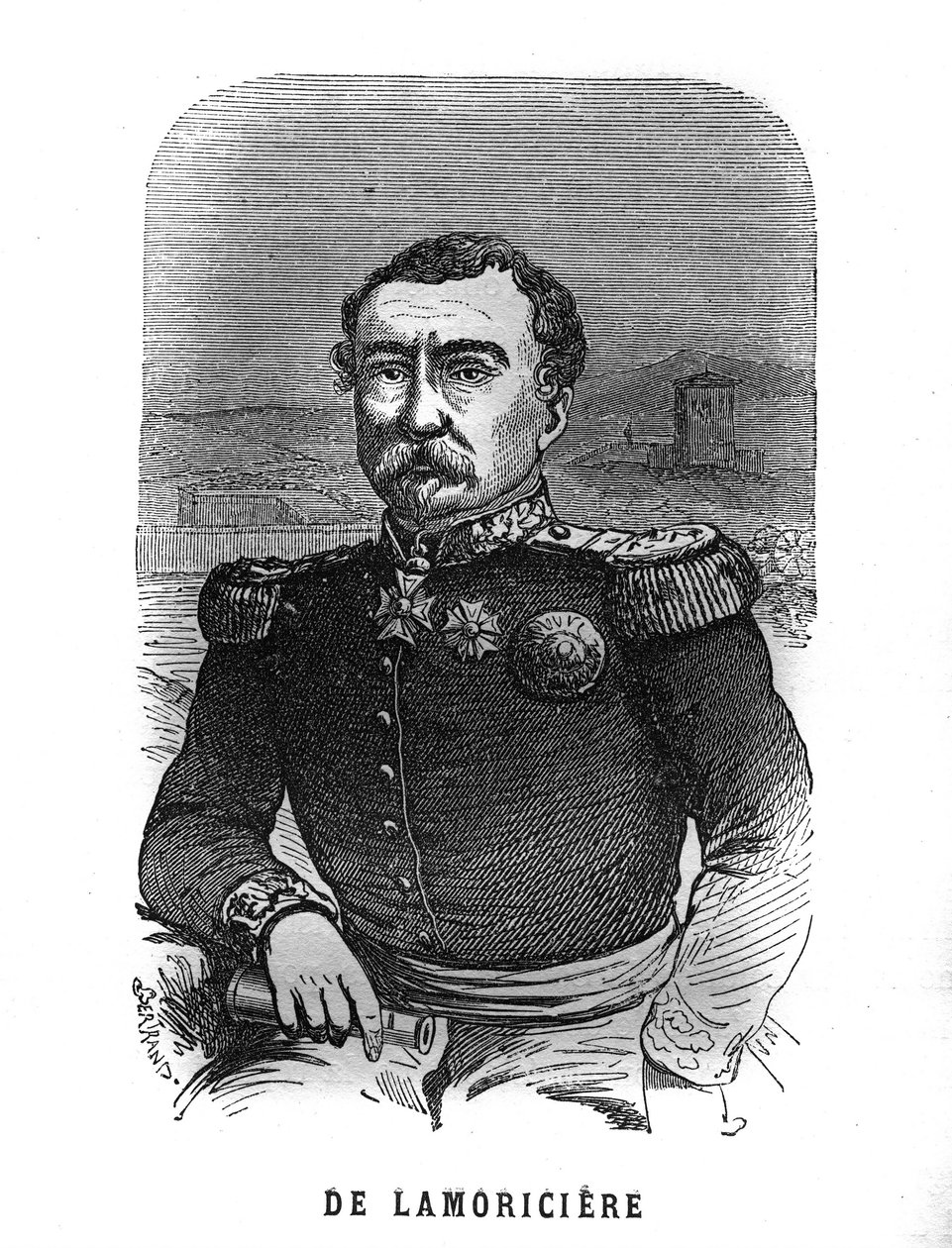 Portræt af Joseph Vantini, dit Youssouf (1808-1866), fransk general. Indgravering i “Les Illustrations De L