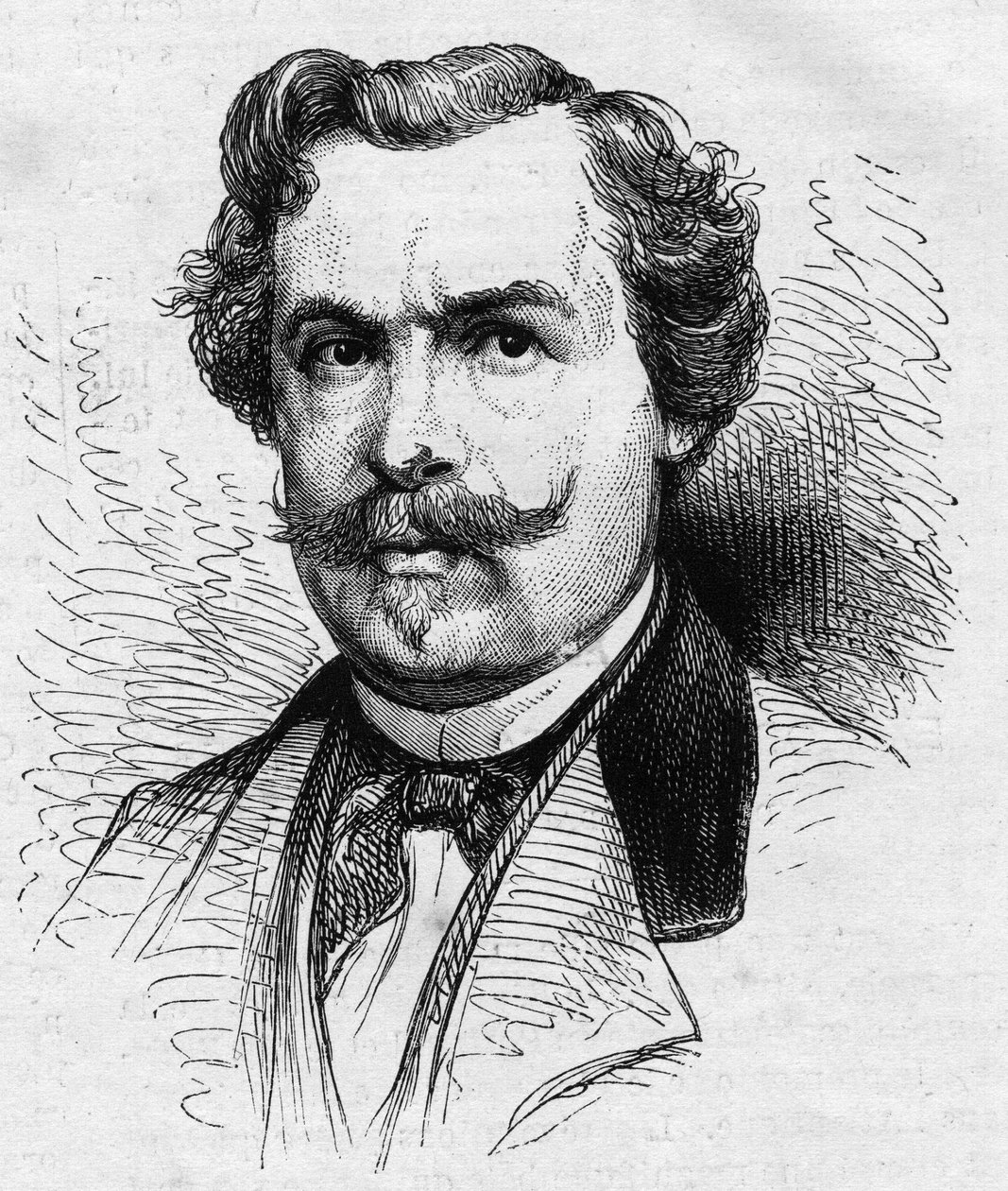 Portræt af Jules de Goncourt (1830-1870), fransk forfatter. Indgravering i "" Le Monde Illustré"" nr. 690 af 2. juli 1870. af French School