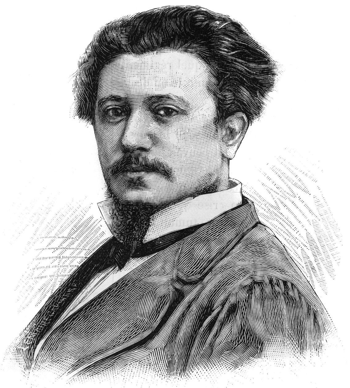 Portræt af Karl Daubigny (1846-1886), fransk maler. Indgravering i ""The Illustrated World"", 5. juni af French School