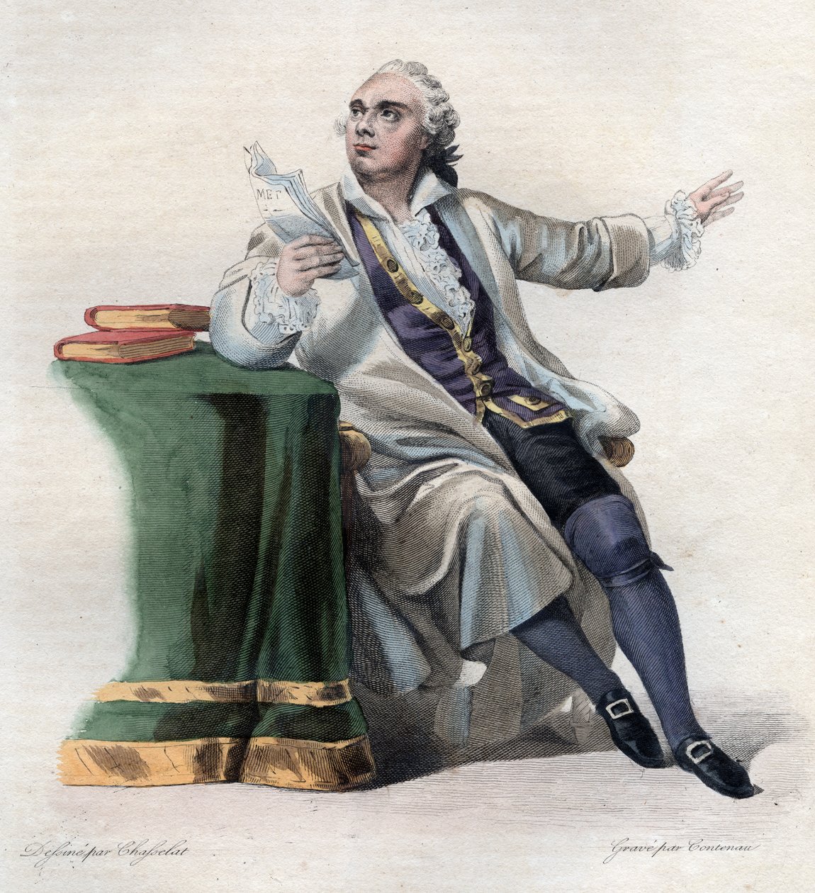 Portræt af Lekain (1729-1778), fransk skuespiller. af French School