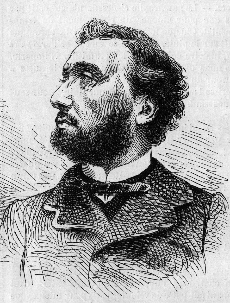 Portræt af Leon Gambetta (1838-1882), fransk politiker. Indgravering i "" The Illustrated World"" nr. 634 af 5. juni af French School