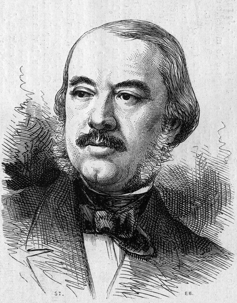 Portræt af Leon Laya (1810-1872), fransk dramatiker. Indgravering i "" Le Monde Illustré"" nr. 805 af 14. september 1872. af French School