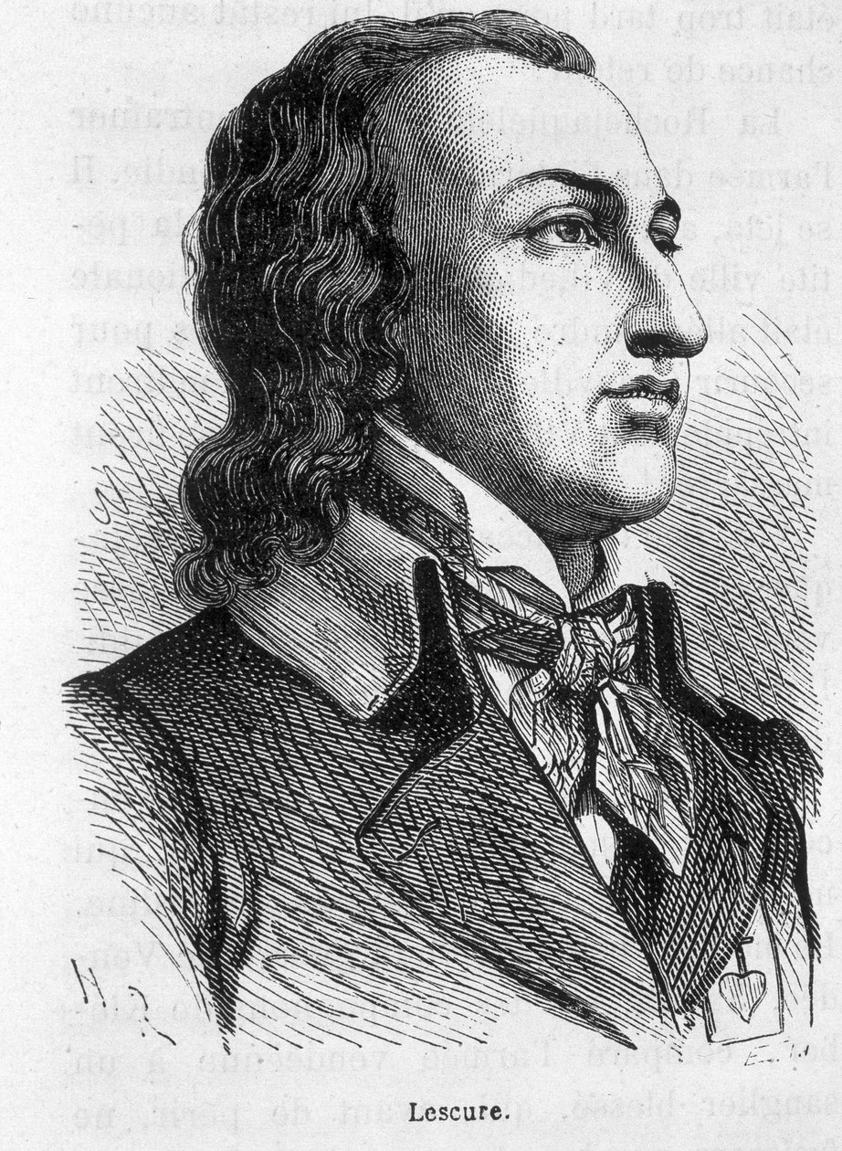 Portræt af Lescure, Vendée-høvding (1766 - 1793) - i "" The History of France"" af Henri Martin af French School
