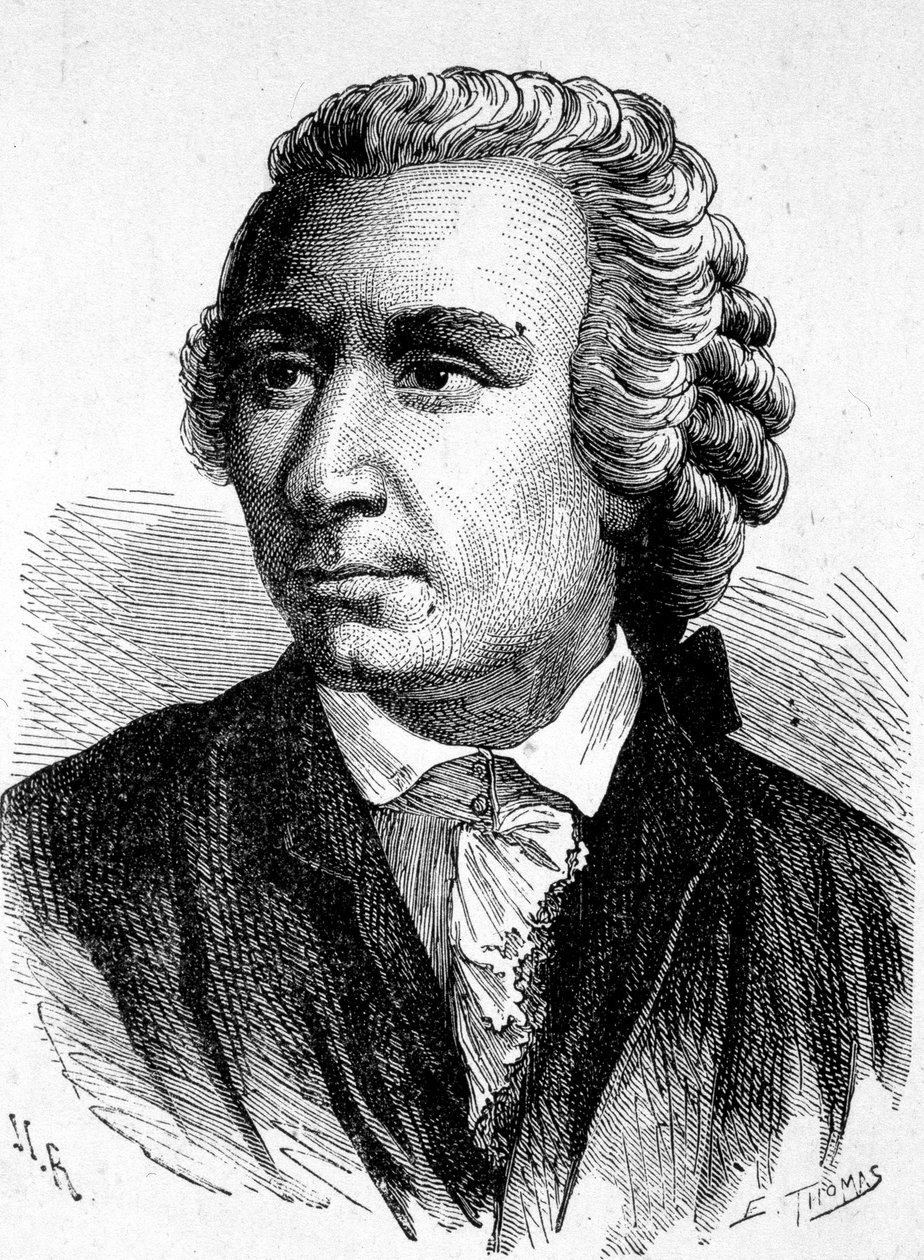 Portræt af Léon (Leonhard) Euler (1707 - 1783), schweizisk matematiker - i "" Album of Science; berømte videnskabsmænd; Store opdagelser””” 1896. af French School