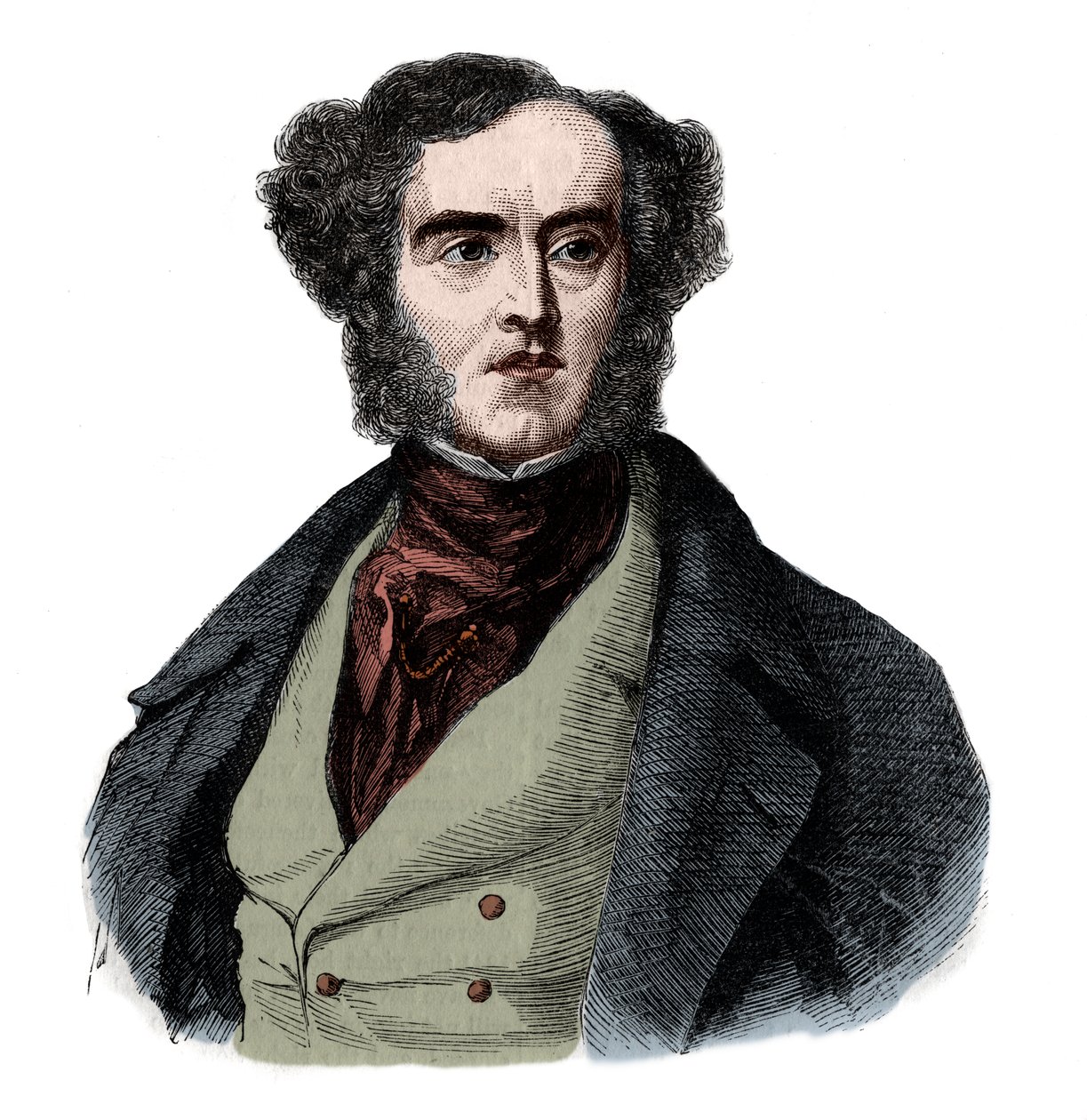 Portræt af Lord George Cavendish Bentinck (1802-1848), engelsk statsmand og sportsmand. af French School