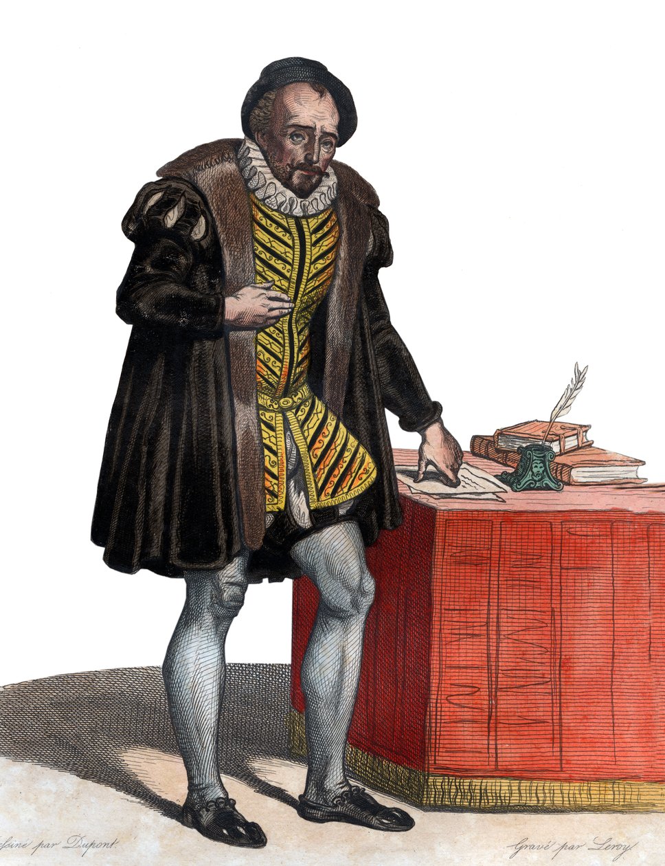 Portræt af Lord Michel Eyquem de Montaigne (1533-1592), fransk forfatter. af French School