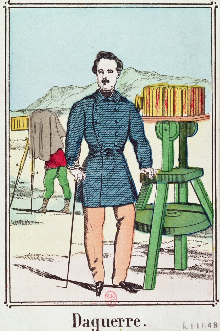 Portræt af Louis-Jacques Daguerre (1787-1851) af French School