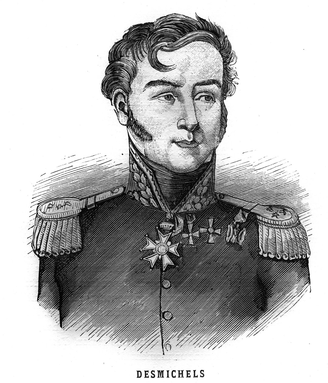 Portræt af Louis Alexis Desmichels, fransk general (1779-1845). Indgravering i “Les Illustrations De L