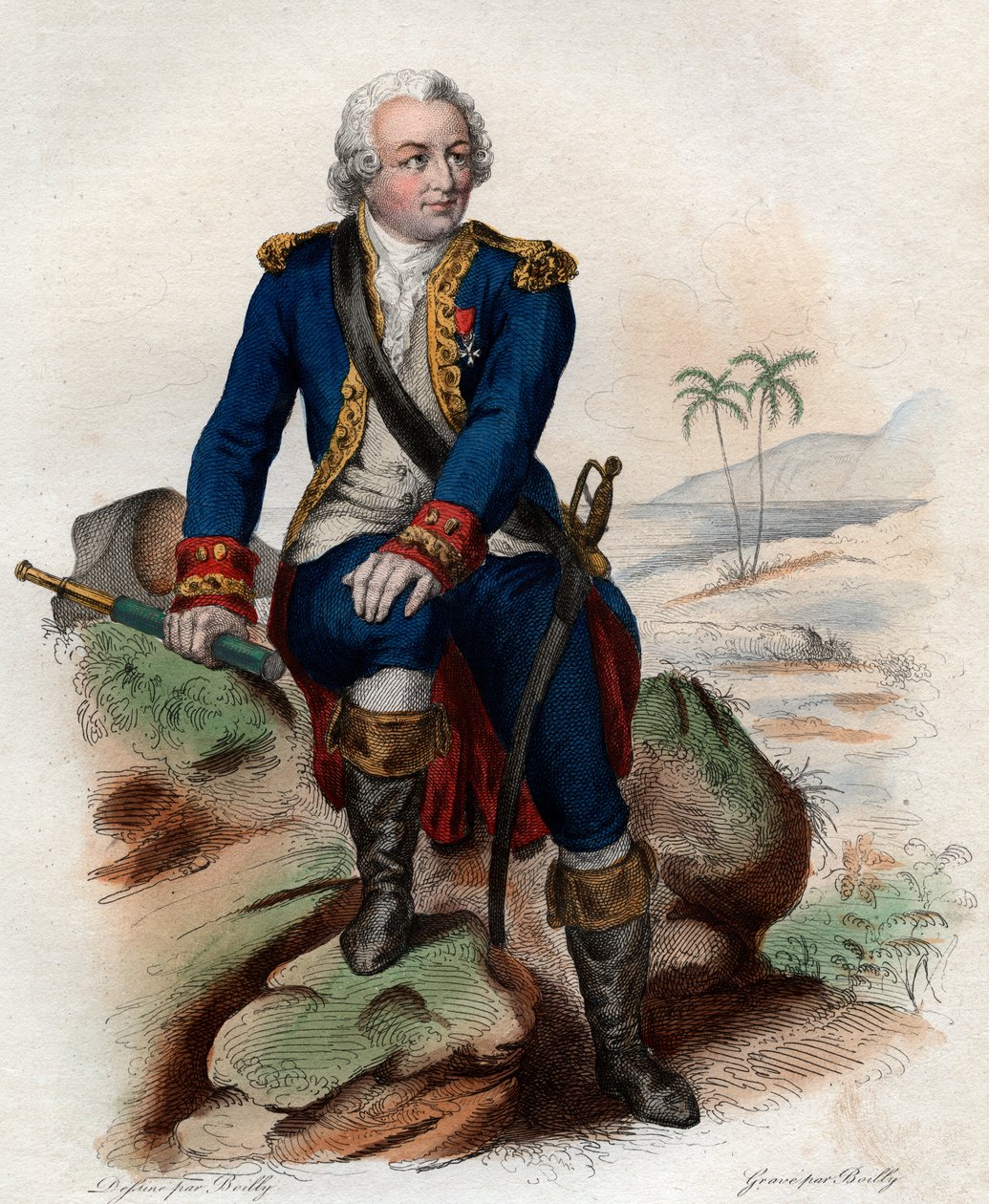 Portræt af Louis Antoine, Comte de Bougainville (1729-1811), fransk admiral og opdagelsesrejsende. af French School