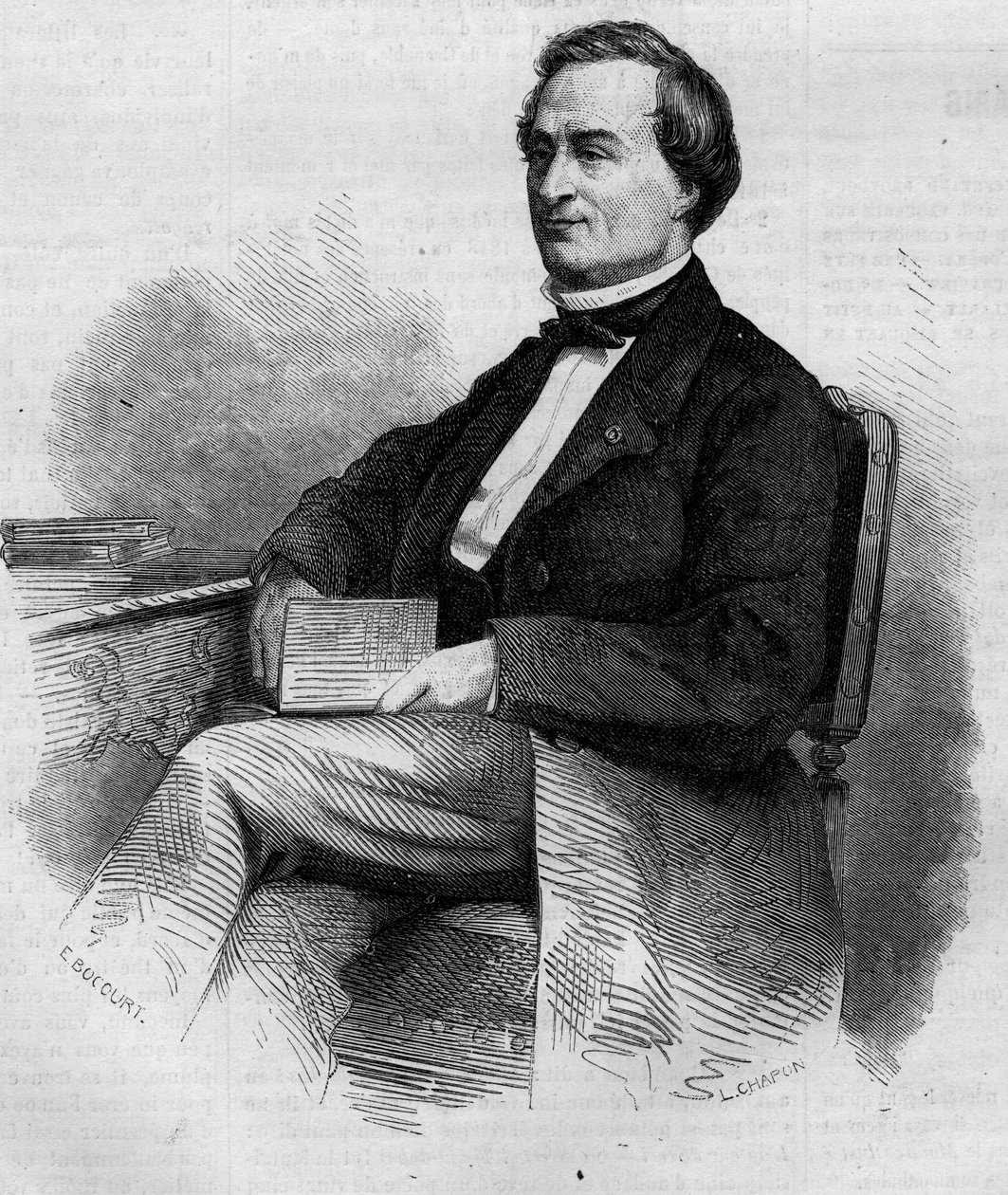 Portræt af Louis Bernard Bonjean (1804-1871), fransk magistrat og senator. Indgravering i "" Le Monde Illustré"" nr. 309 af 14. marts 1863. af French School
